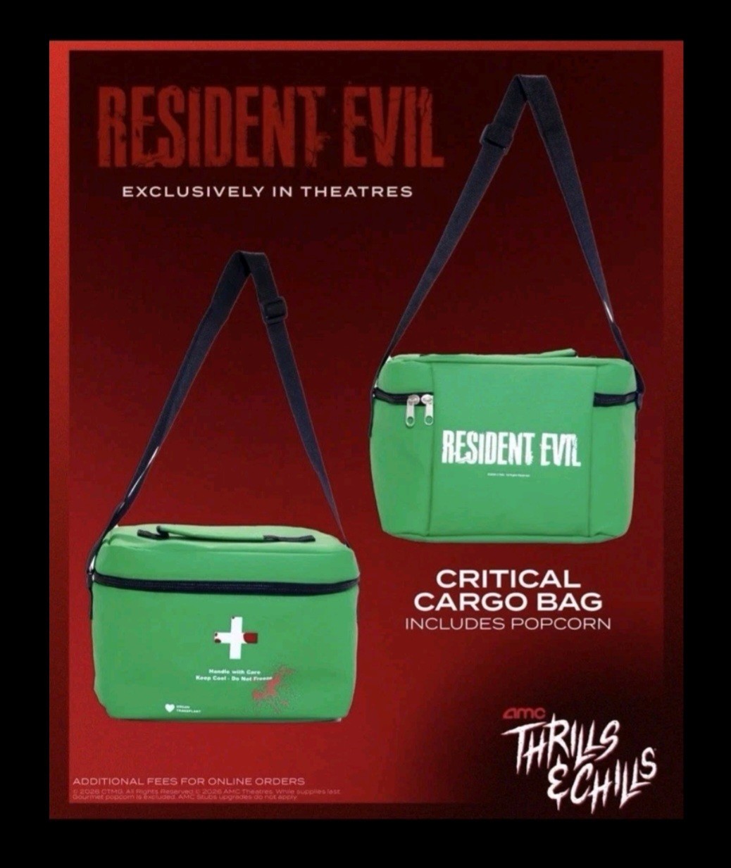 Cinemark Exclusive Resident Evil Medical Courier Popcorn Bucket Bag Pre Sale