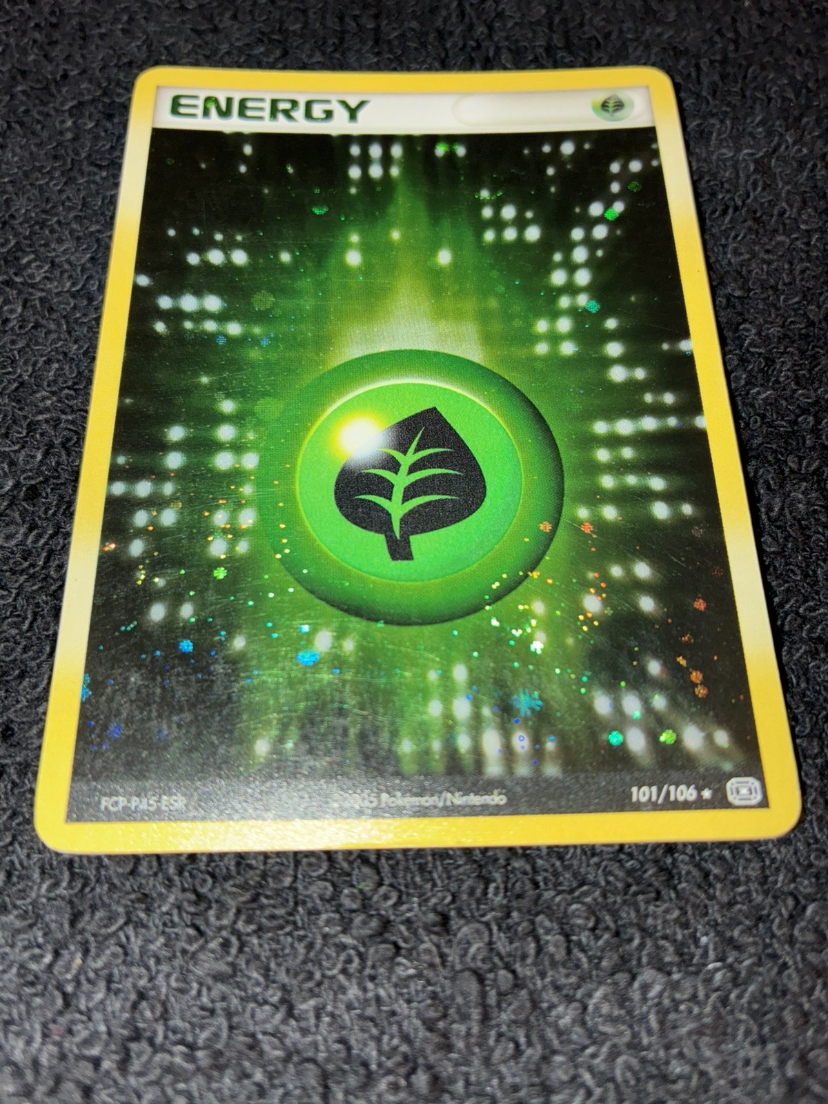 Pokemon TCG Grass Energy 101/106 Emerald Holo Basic Energy Card  w Swirl LP💥