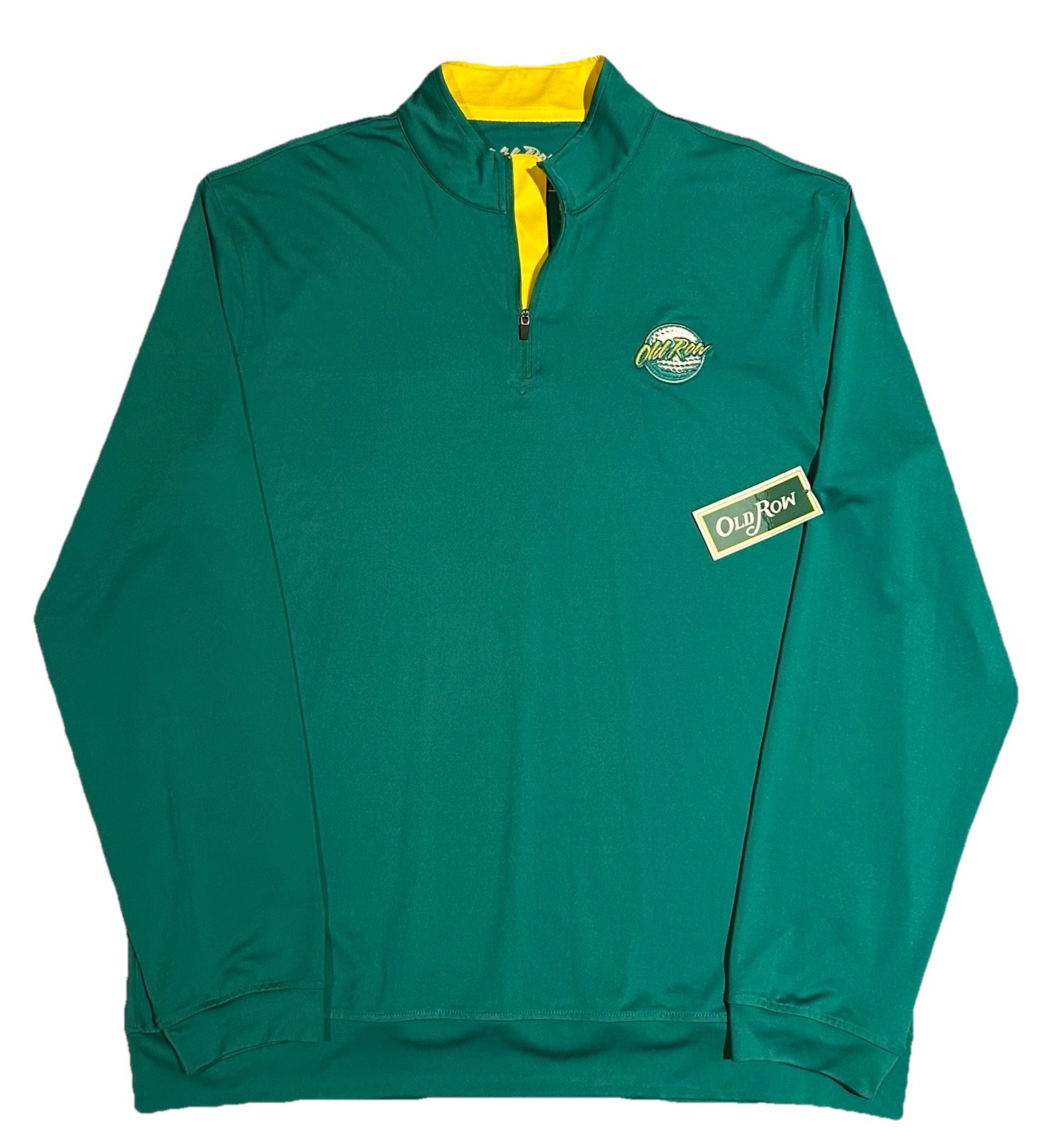 NWT Old Row 1/4 Zip Premium Performance Golf Pullover Men’s L Green & Yellow