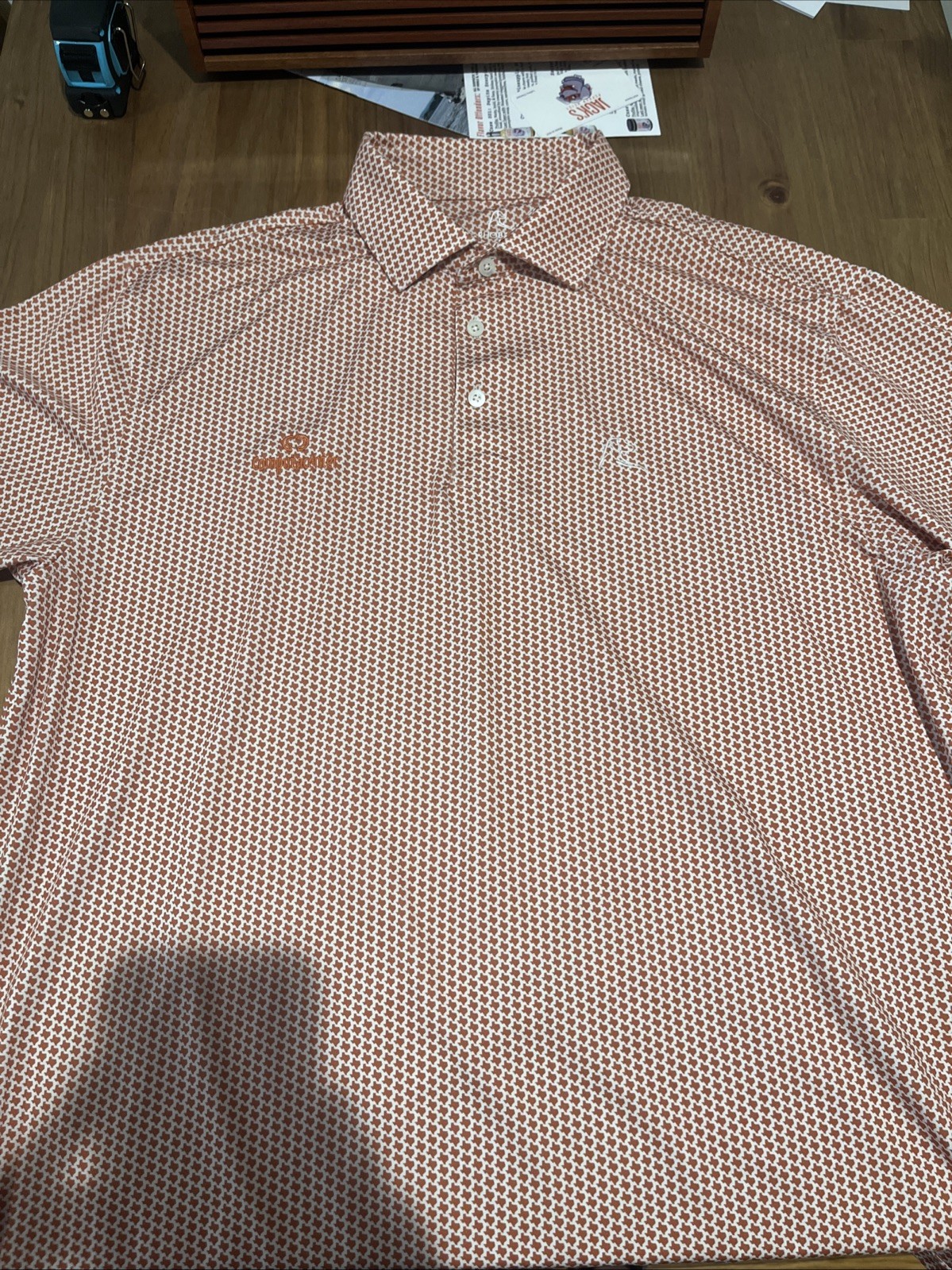 Rhoback Men\'s Short Sleeve Polo Shirt Texas Burnt Orange Size L