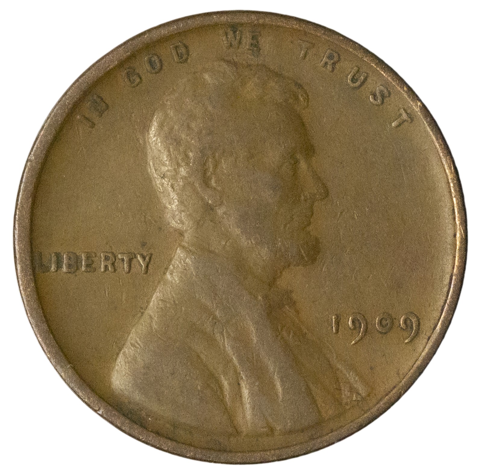 1909 VDB -P Lincoln Wheat Cent Penny F/VF Condition