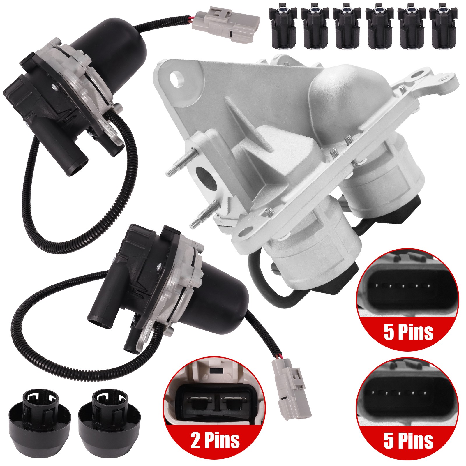 New 2Pcs Secondary Injection Air Pump & 1X Air Injection Valve For Toyota Tundra