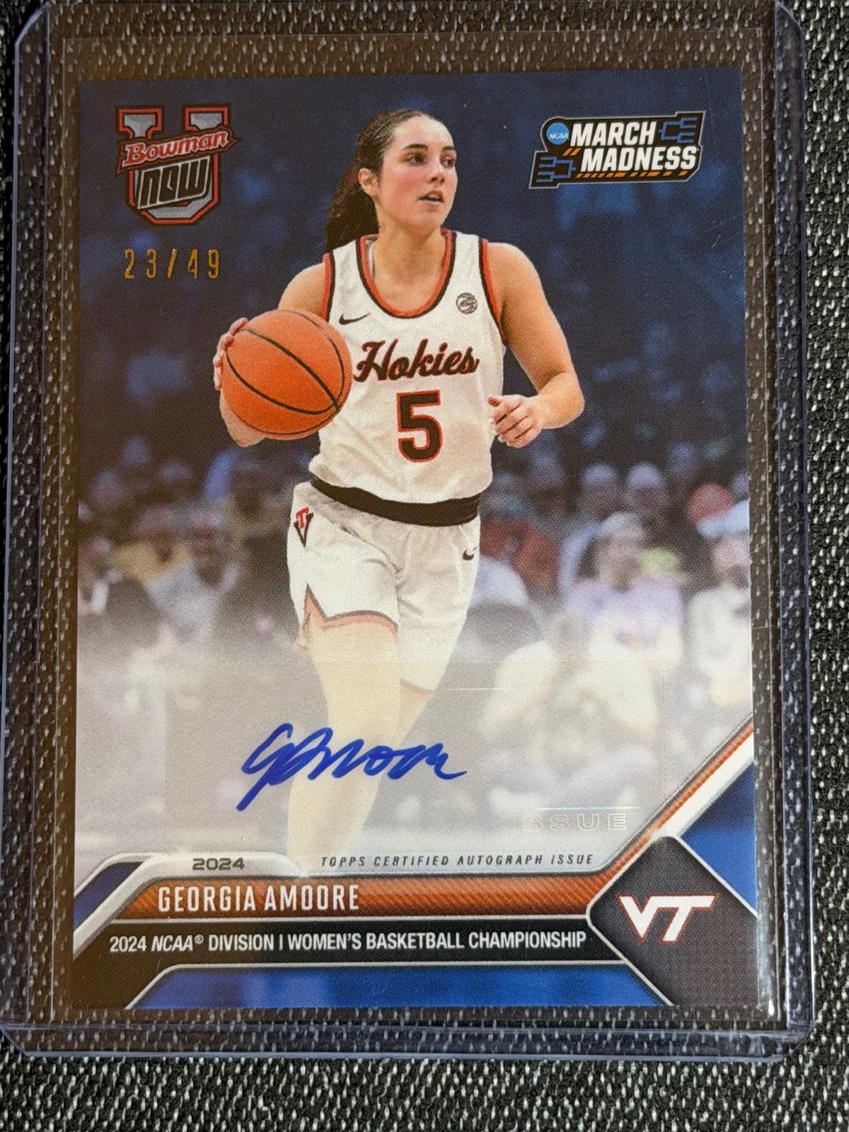 2023-24 Bowman U Now NCAA March Madness #13 Georgia Amoore AUTO 23/49 2023-24 Bowman U Now NCAA March Madness #13 Georgia Amoore AUTO 23/49