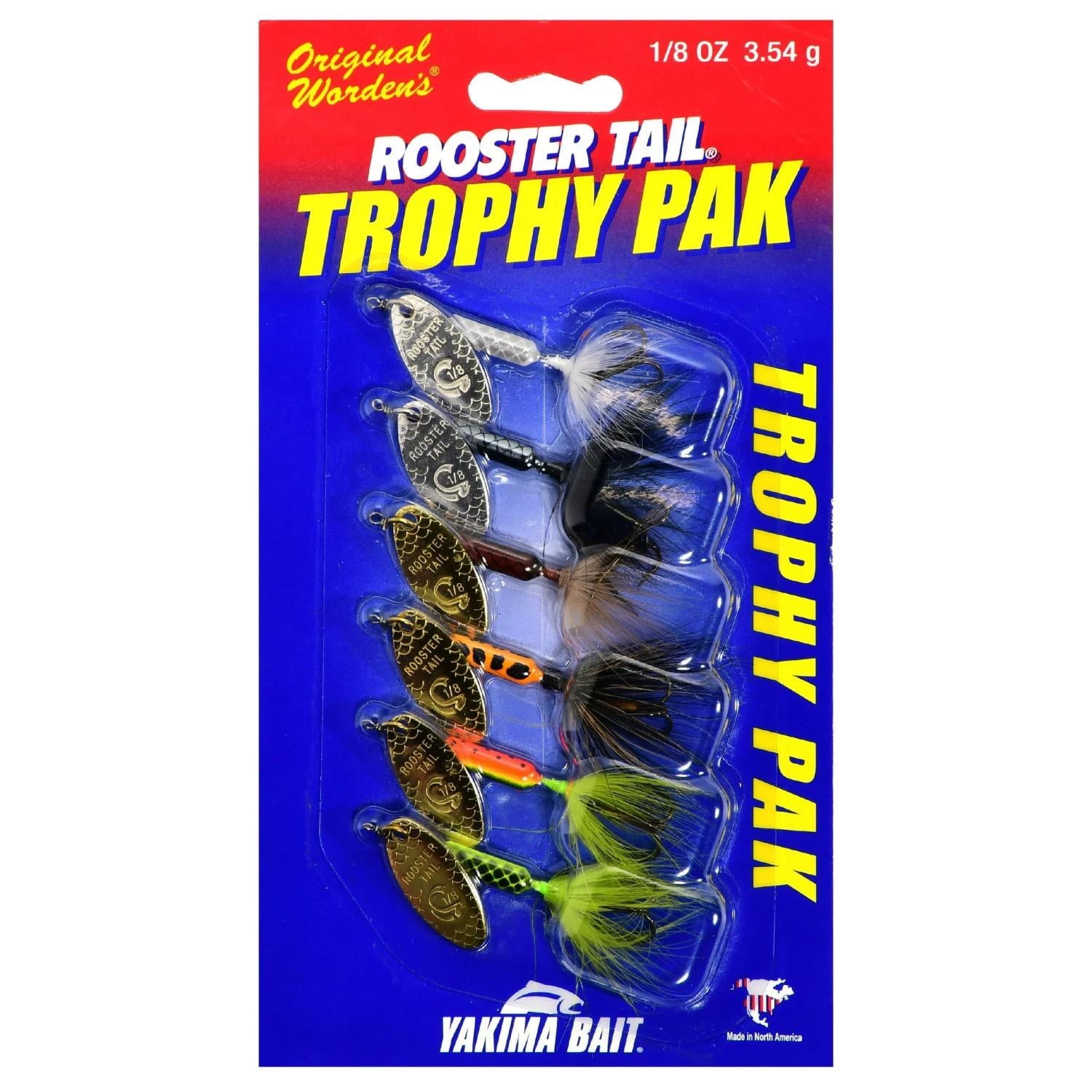 Yakima Bait Worden\'s Rooster Tail Spinner Trophy Fishing Lure Kit, Assorted Colo