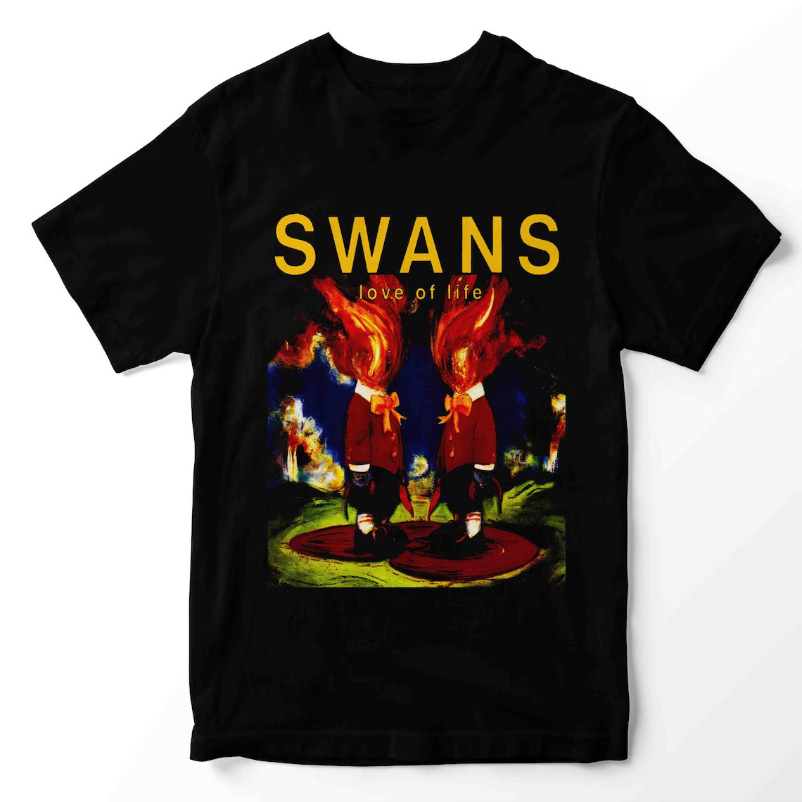 Vtg Swan Band Love Of Life Tour Cotton Black T Shirt All Size For Men GG137