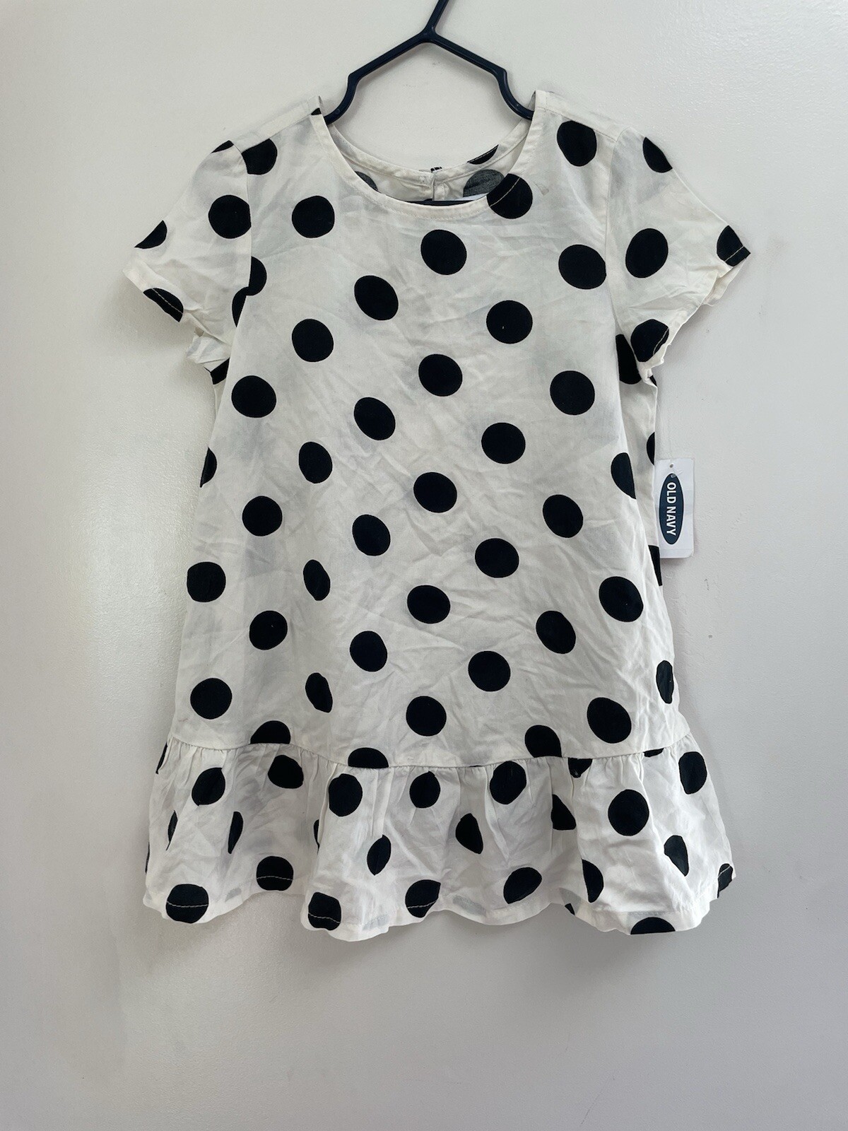 Old Navy Toddler Girl Big Polka Dot 100% Rayon Short Sleeve Peplum Dress Cream 2 Old Navy Toddler Girl Big Polka Dot 100% Rayon Short Sleeve Peplum Dress Cream 2