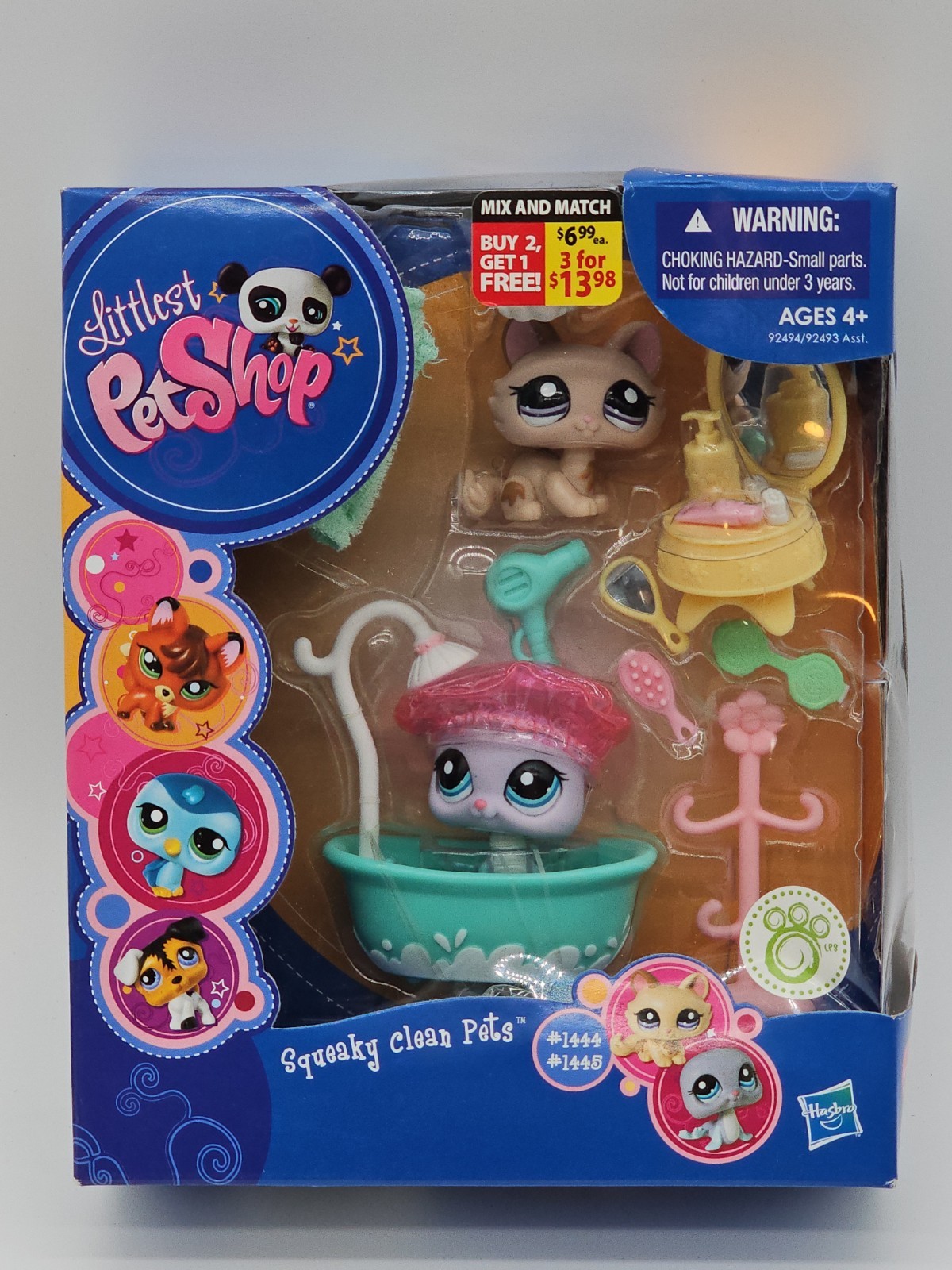 Littlest Pet Shop LPS #1444 & #1445 SQUEAKY CLEAN PETS Hasbro SEALED NEW