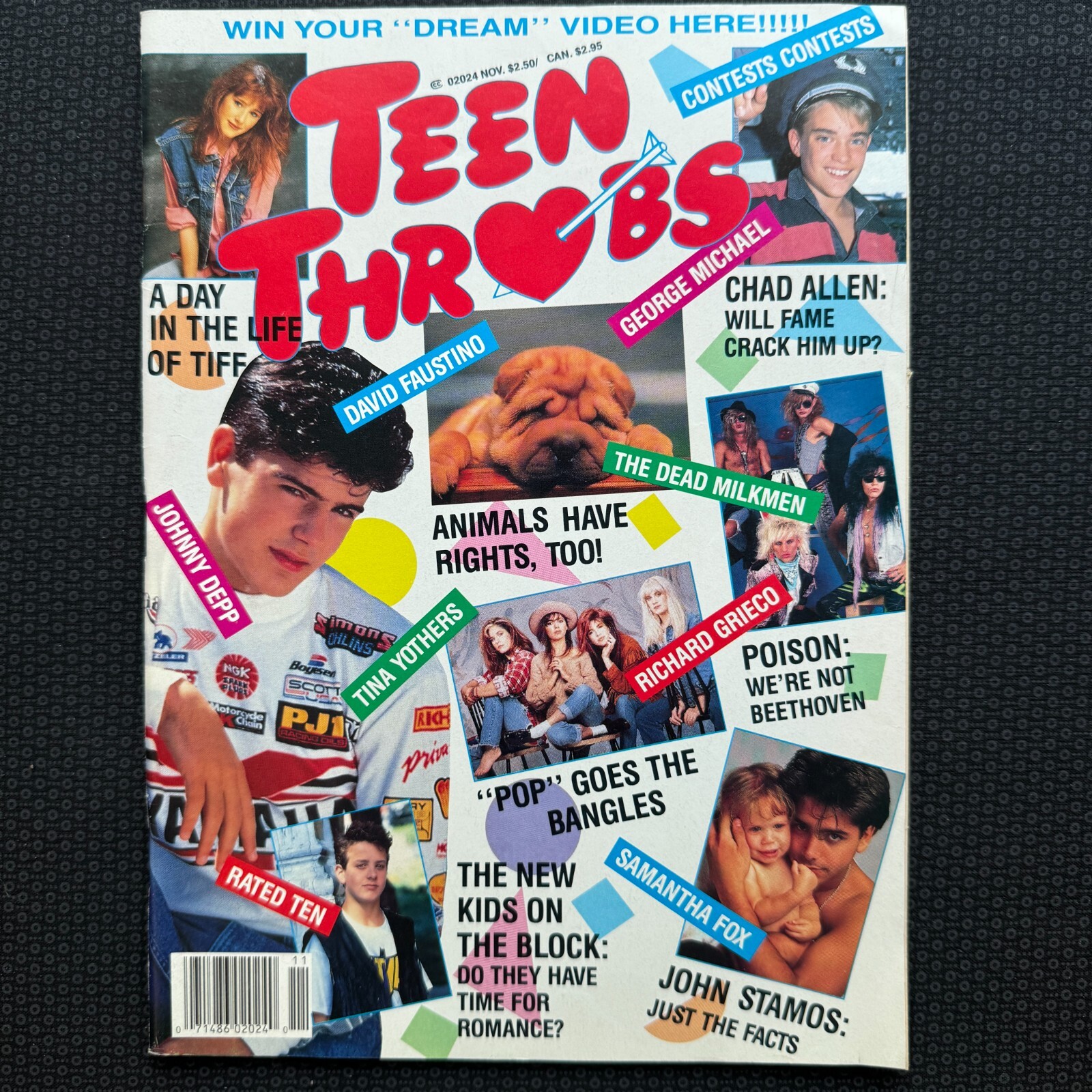 TEEN THROBS Magazine November 1989 Guns N\' Roses, Poison, NKOTB, Menudo MINT