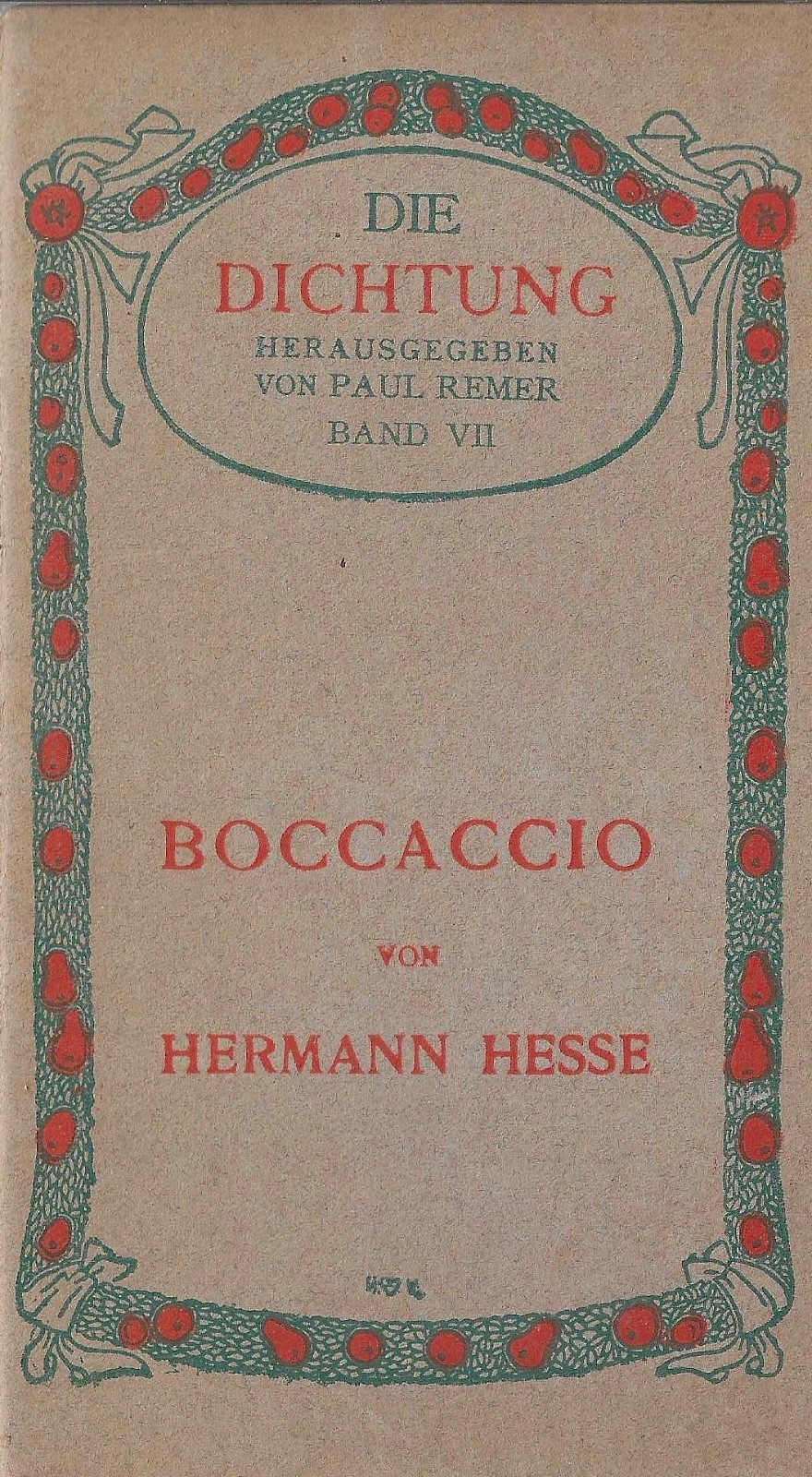 Hermann Hesse Boccaccio FIRST EDITION 2nd T. Rare Book Ornament Vogeler Worpswede