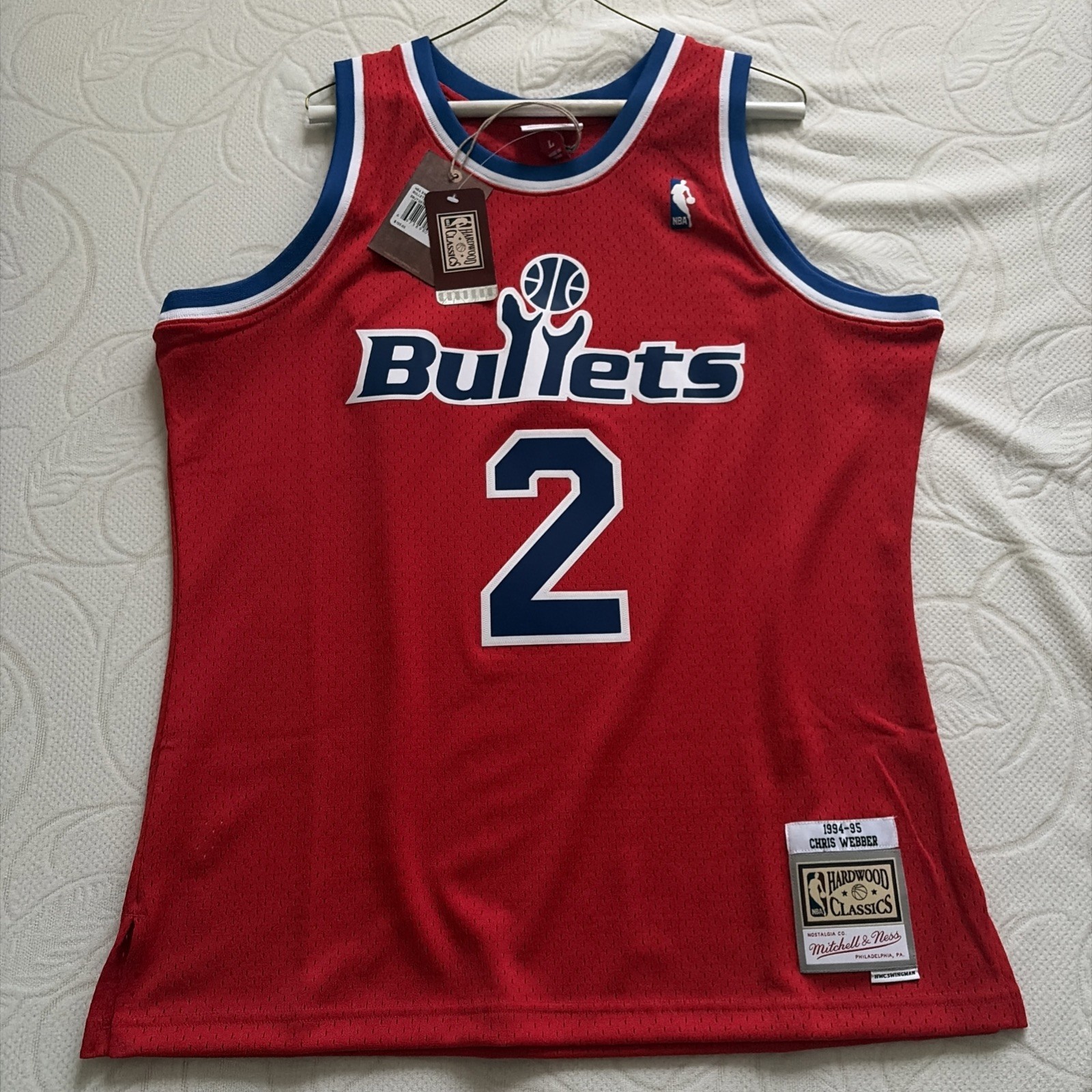 Washington Bullets NBA Basketball Authentic Mitchell Ness Webber Jersey 44/L #2 Washington Bullets NBA Basketball Authentic Mitchell Ness Webber Jersey 44/L #2