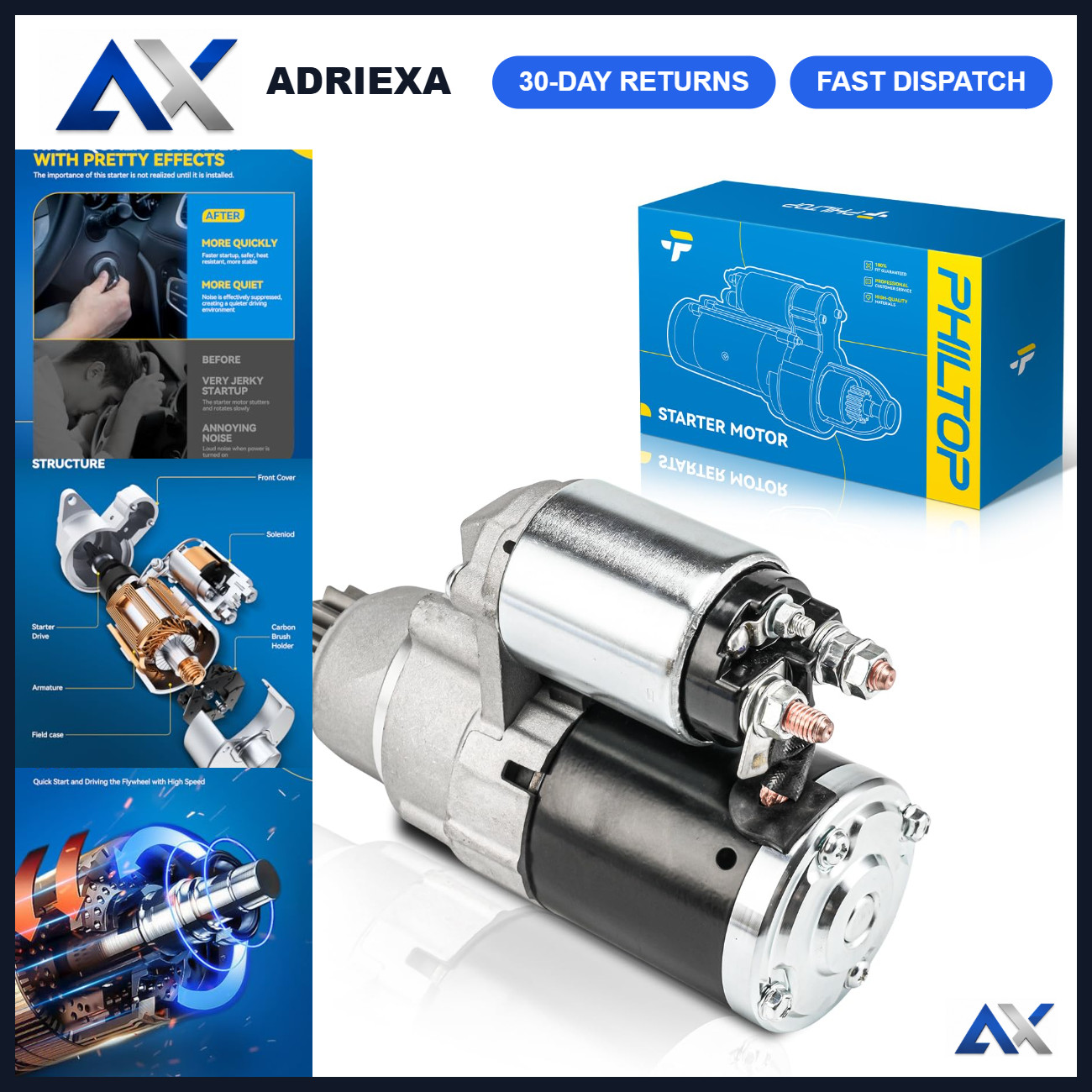 Starter Motor for Nissan Rogue 2014-2020 2.5L 1.4KW - High Performance Replaceme