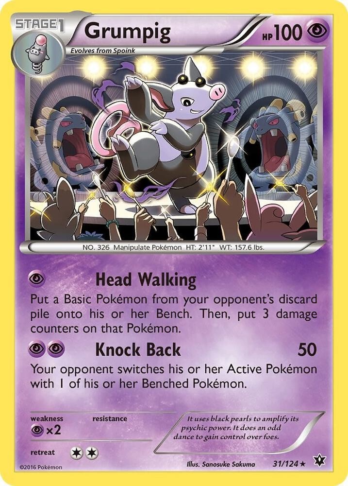 Grumpig 31/124 Rare Fates Collide Pokemon Lightly Played Grumpig 31/124 Rare Fates Collide Pokemon Lightly Played