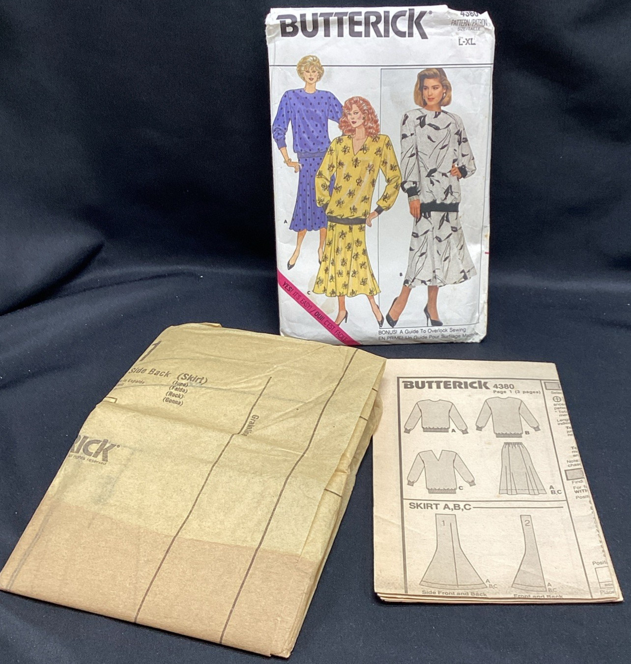 Vtg Sewing Pattern, Butterick 4380, dress,  16-22, Uncut - ships free
