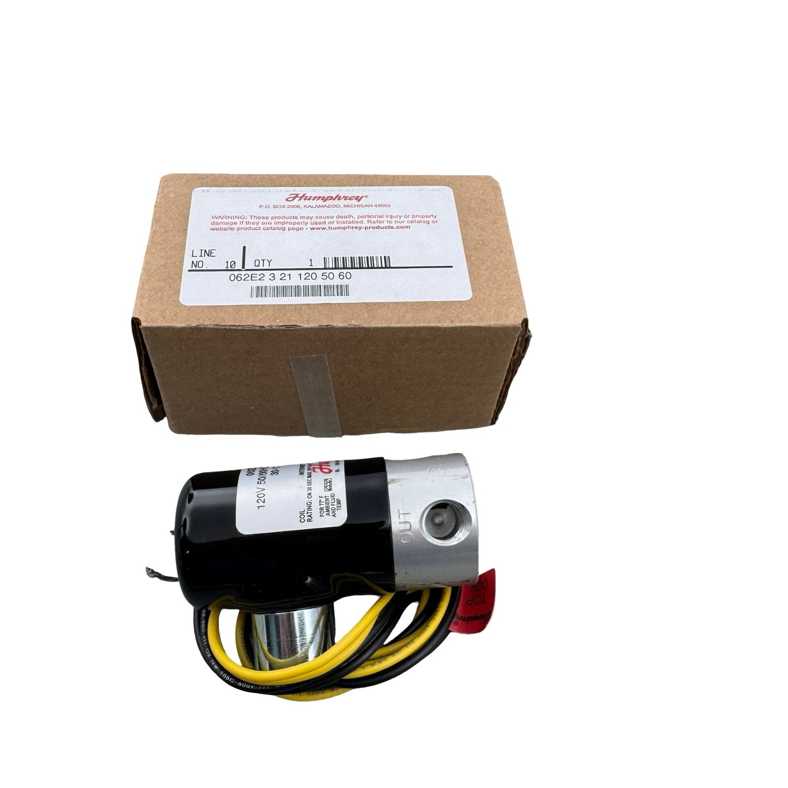 Humphrey 062E2-3-21 Solenoid Valve 120V AC 50/60Hz 30-125 PSI w/ Bracket 8-15-1