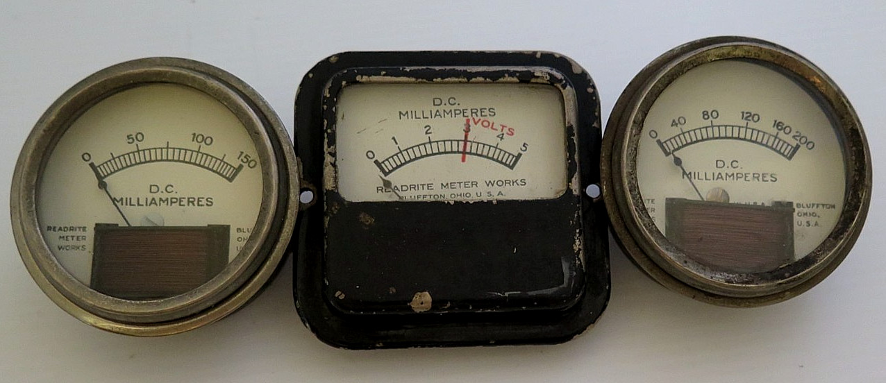 Vintage Lot of 3 READRITE METER WORKS D.C. MILLIAMPERES
