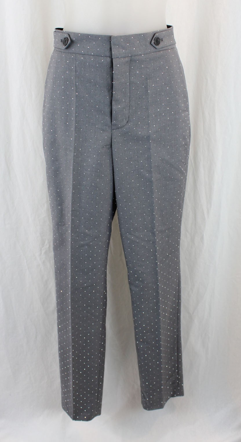 Zadig & Voltaire NWT Gray Pant Crystal Accent FR 38 US 6 $448