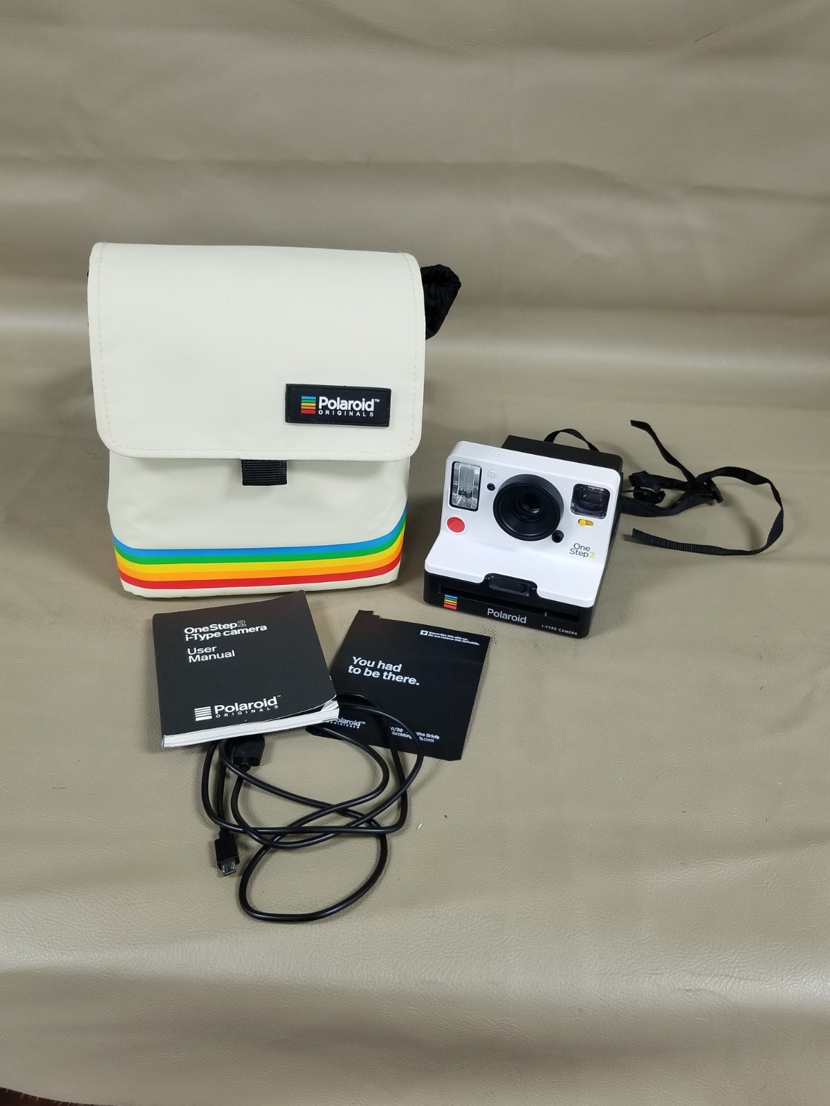 Polaroid One Step 2 I-Type Instant Camera w/Rainbow Bag & Manual UNTESTED AS-IS