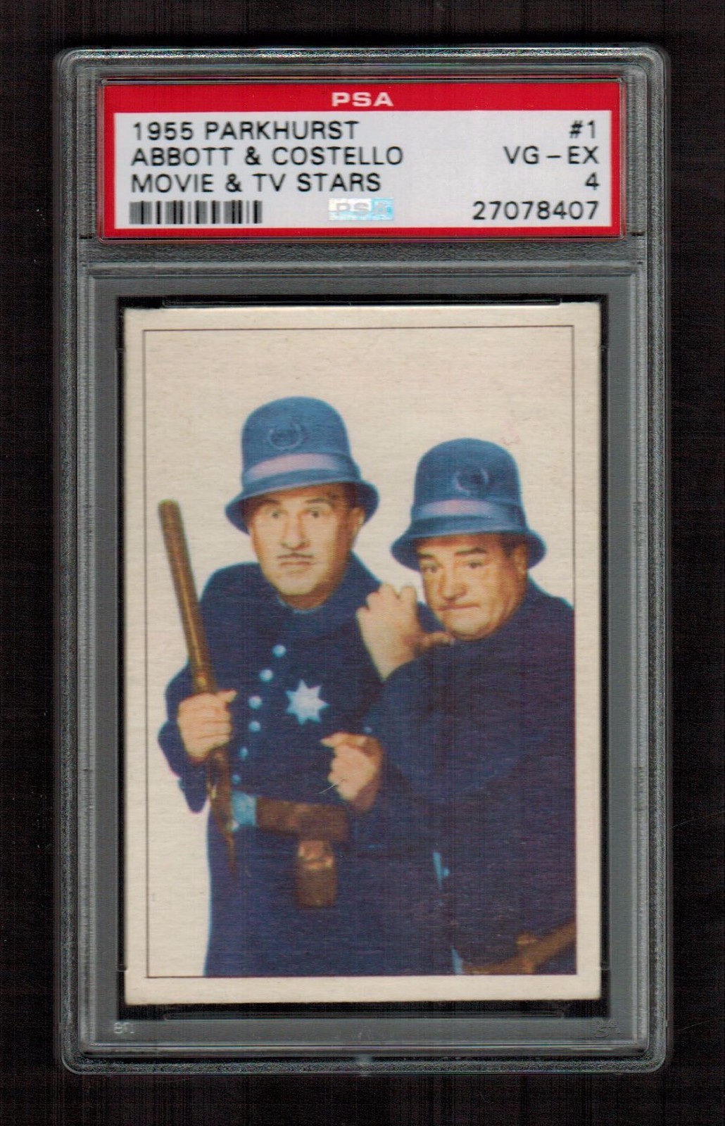 PSA 4 ABBOTT & COSTELLO 1955 Parkhurst Card #1 (2nd Highest Ever Graded) PSA 4 ABBOTT & COSTELLO 1955 Parkhurst Card #1 (2nd Highest Ever Graded)