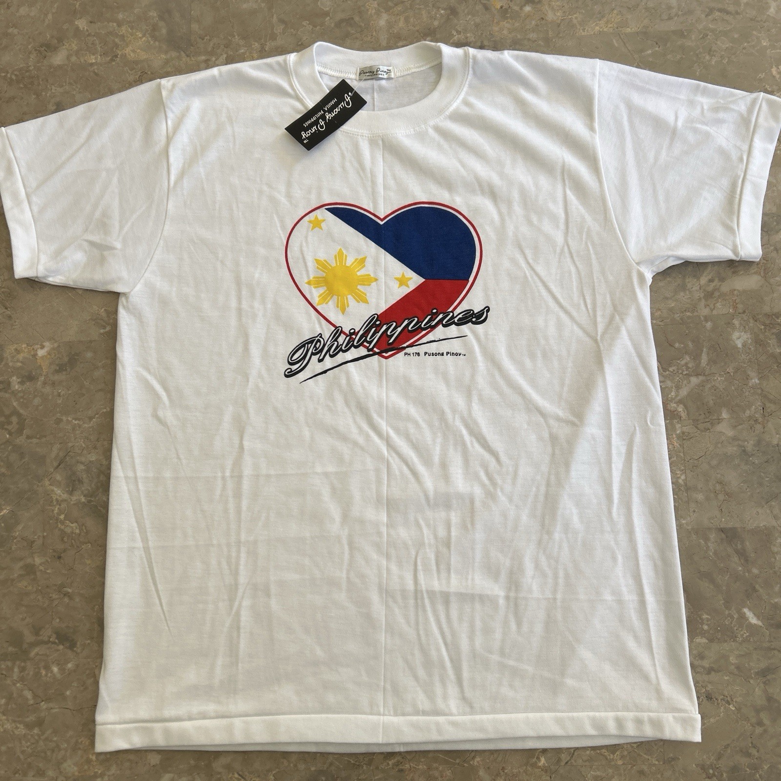 Vintage 1990s Philippines Heart Flag Pusong Pinoy NWT T Shirt XL