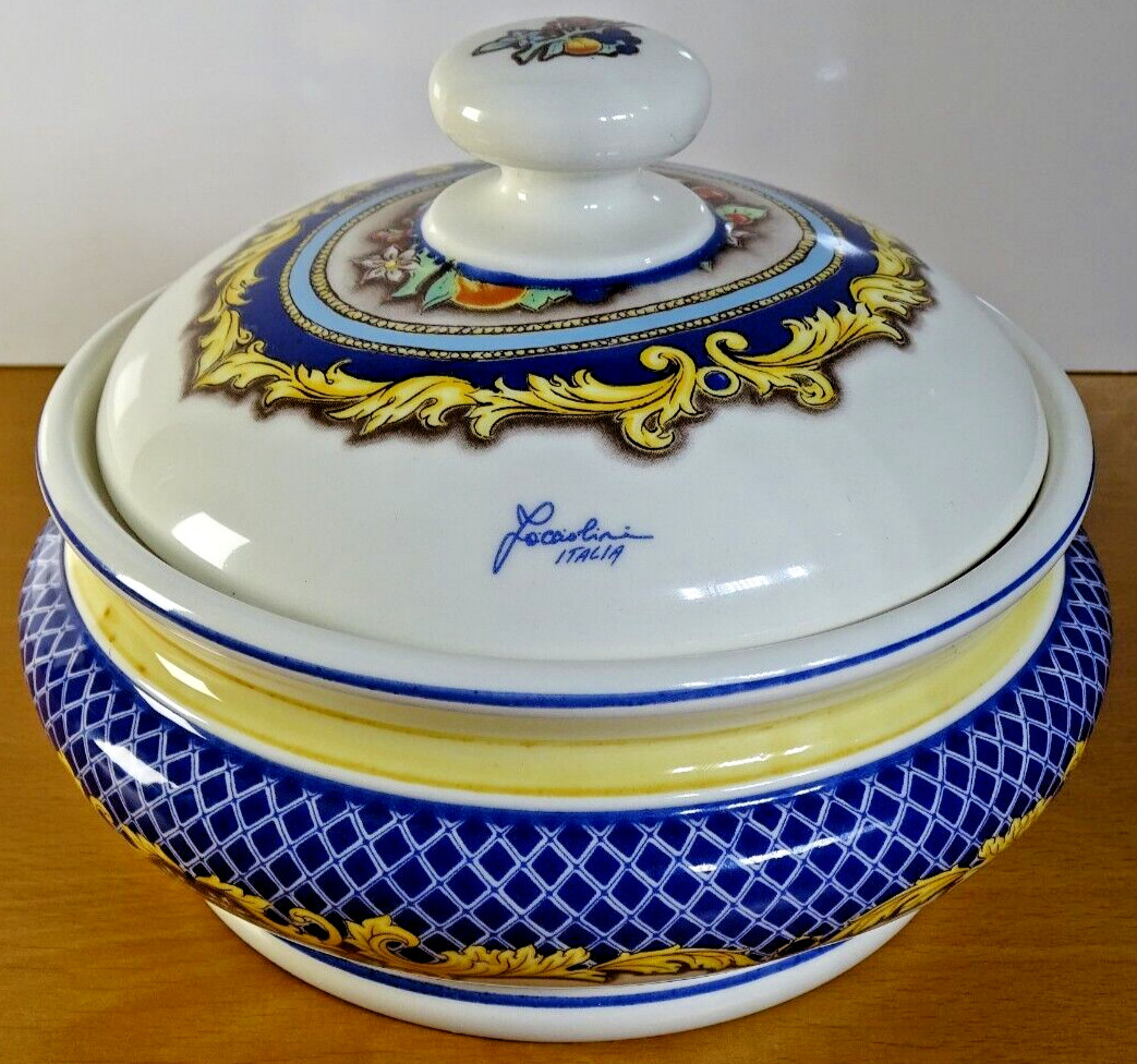 Vintage Facciolini Castelli Serving Bowl Italia Handmade Italy