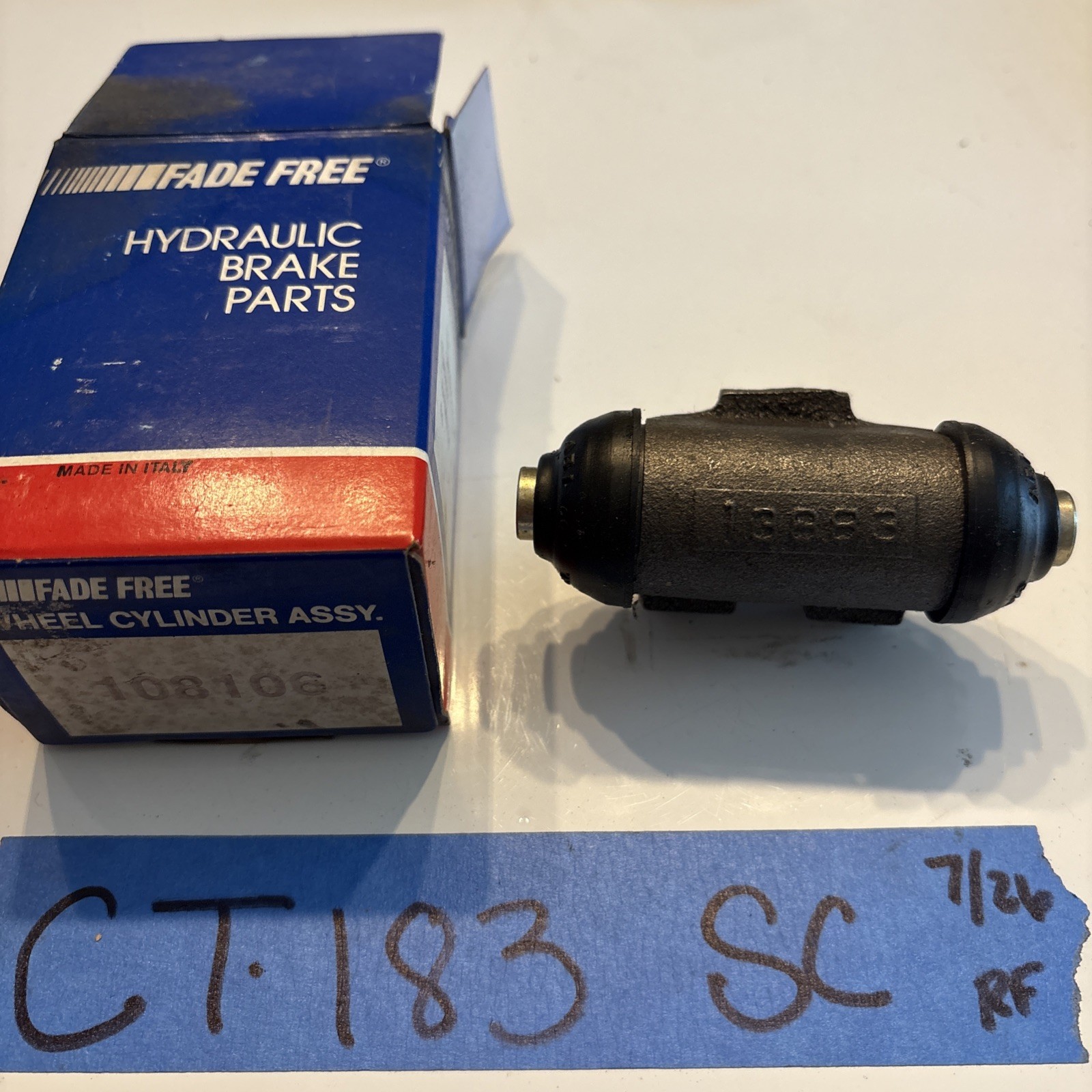 Fade Free 108106 Drum Brake Wheel Cylinder Assy NOS Made in Italy