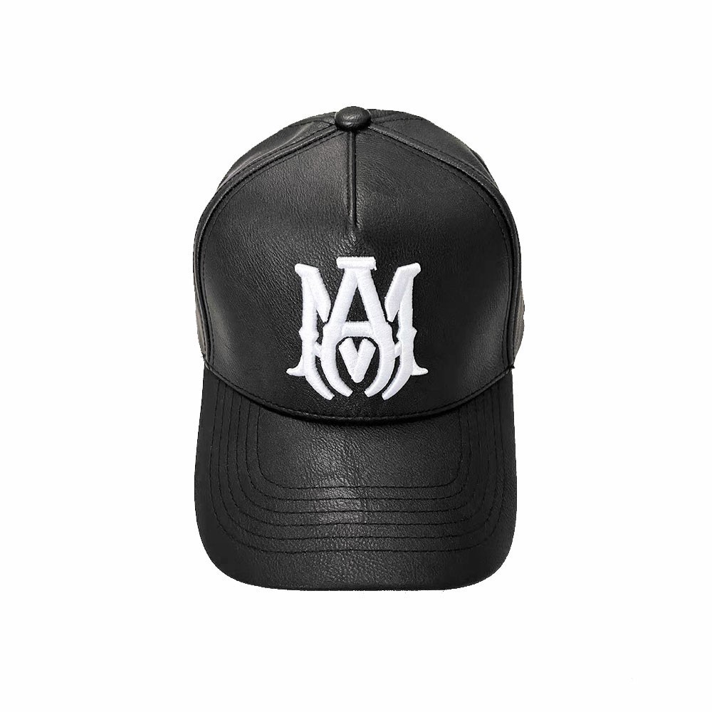 Amiri Leather-Panel Embroidered Baseball Cap Amiri Leather-Panel Embroidered Baseball Cap