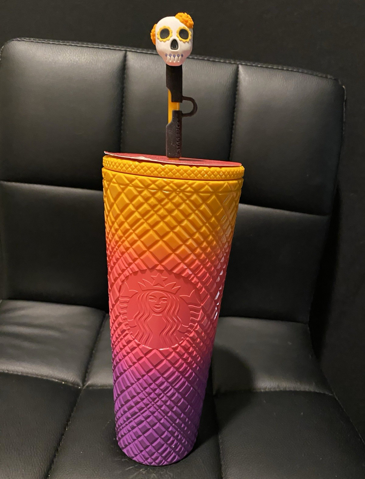Starbucks 2024 Dia de Muertos Day Of The Dead Tumbler w/ Skull Topper BNWT