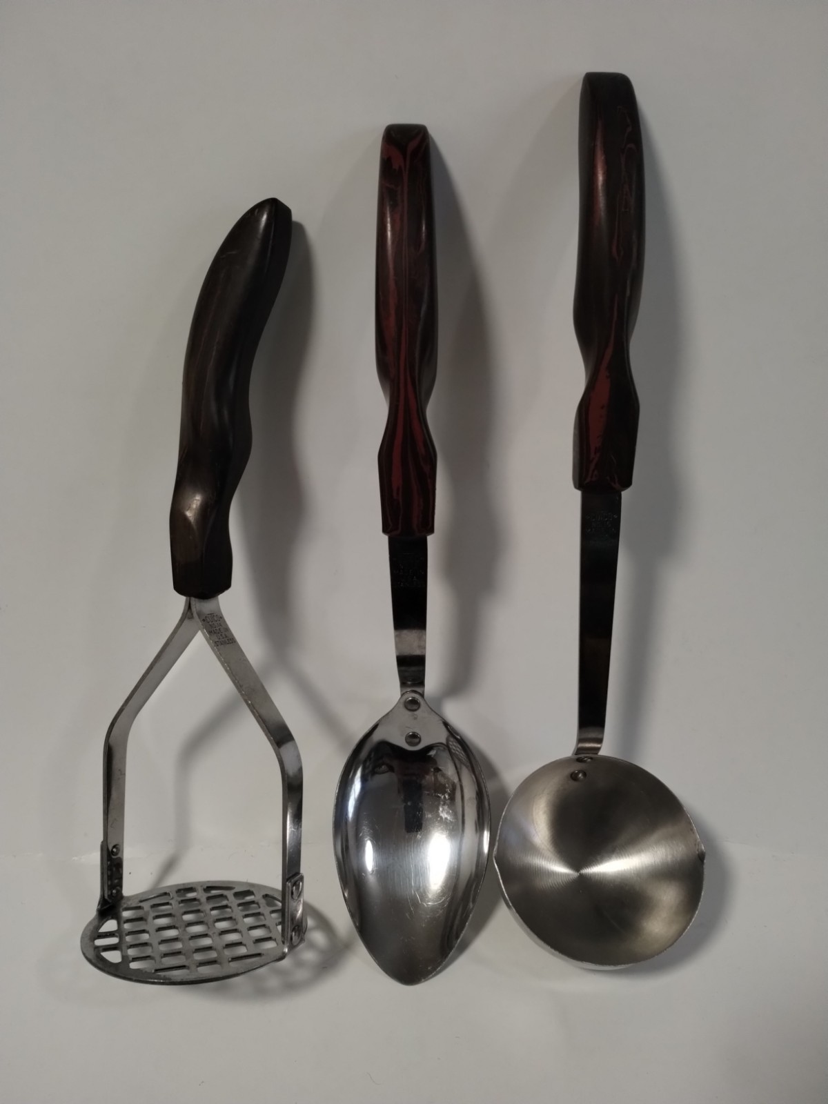 3 Pc Vintage Cutco Serving Set Spoon Ladle Masher 12 14 & 15 3 Pc Vintage Cutco Serving Set Spoon Ladle Masher 12 14 & 15