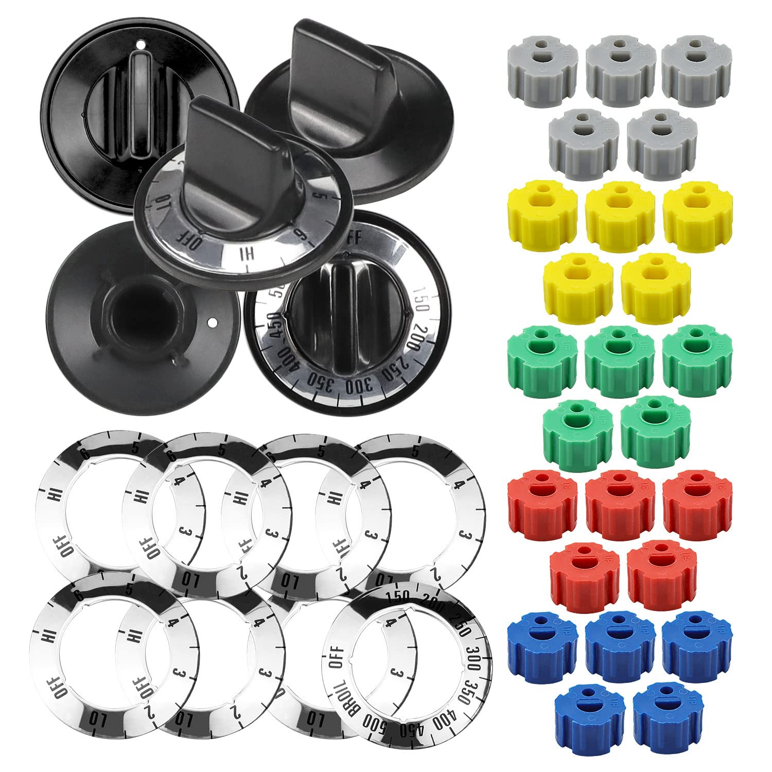 5 Sets Universal Stove Knob Replacements Compatible W/ Electric Range Oven Knob