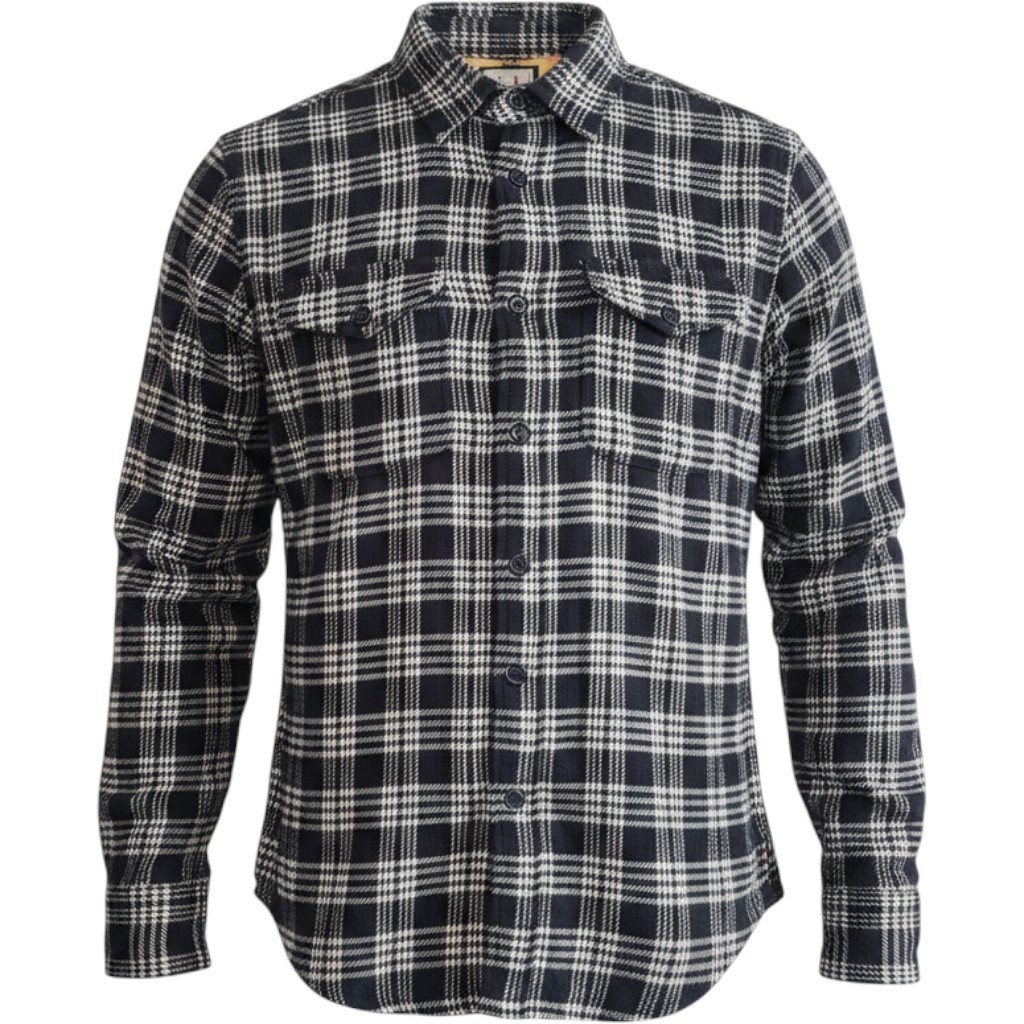 RELWEN Blanket Flannel Shirt Mens Large Black White Tartan Plaid Brushed  Heavy