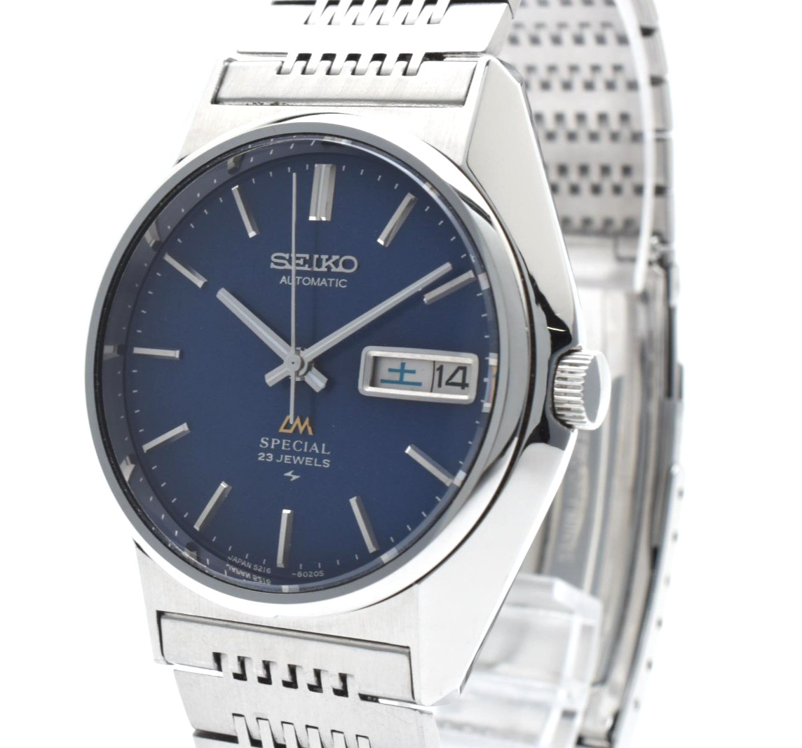 【RARE】[MINT]Vintage Seiko 5216-8020 Lord Matic Special Blue Men\'s Watch JAPAN