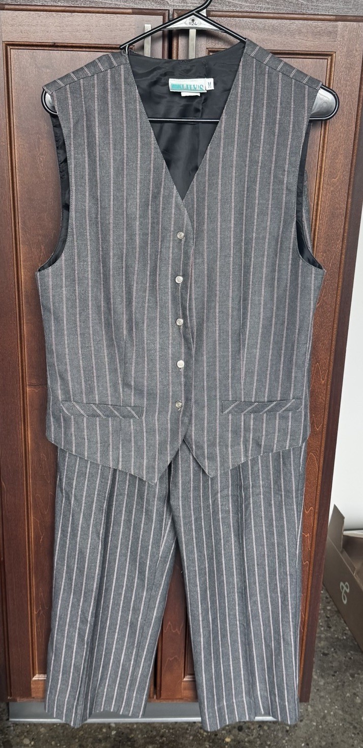 Vintage Lilys of Beverly Hills Womens Pinstripe Vest Trouser Suit Set Medium 10 Vintage Lilys of Beverly Hills Womens Pinstripe Vest Trouser Suit Set Medium 10