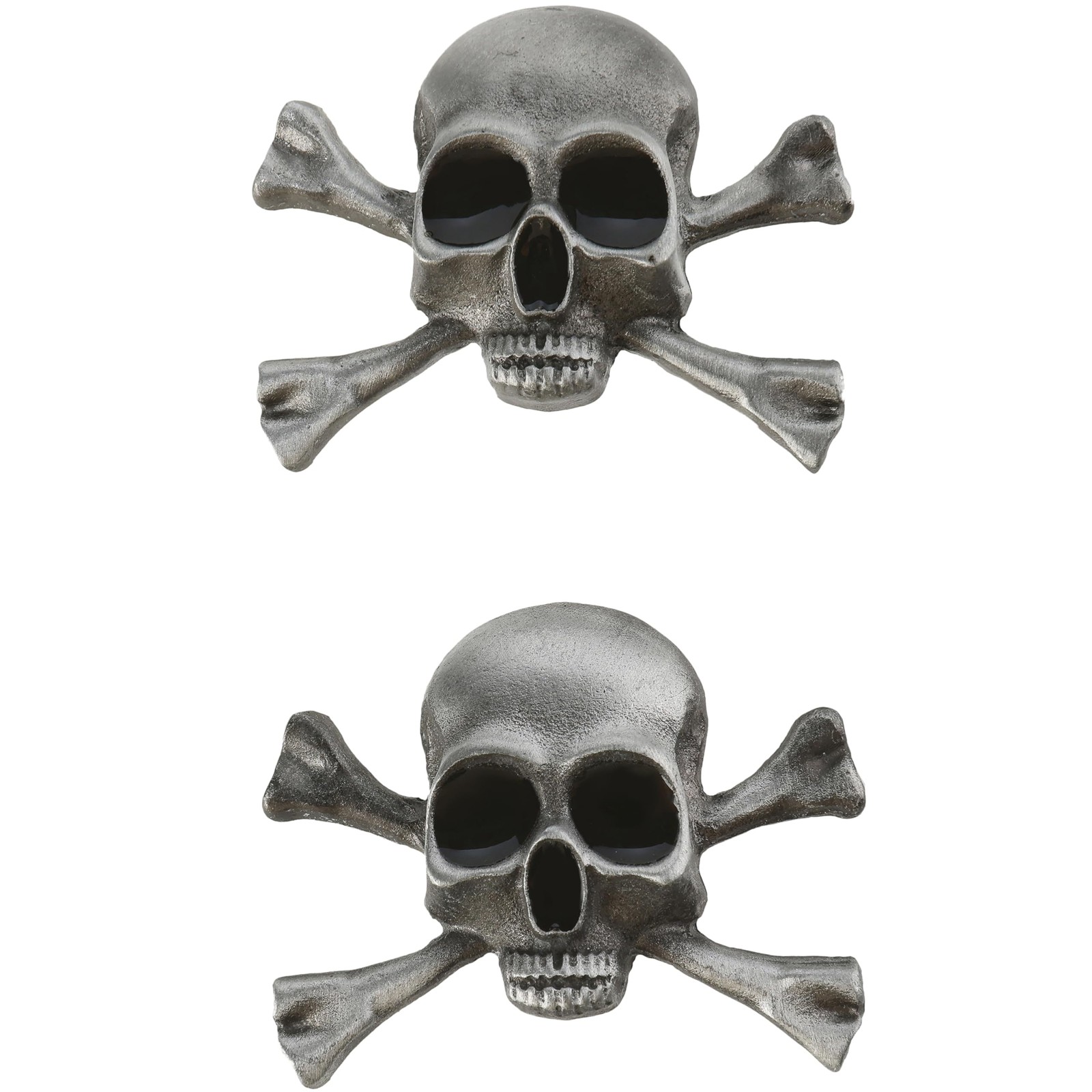 2Pcs Antique Silver Skull Brooch Gothic Enamel one size fits all,