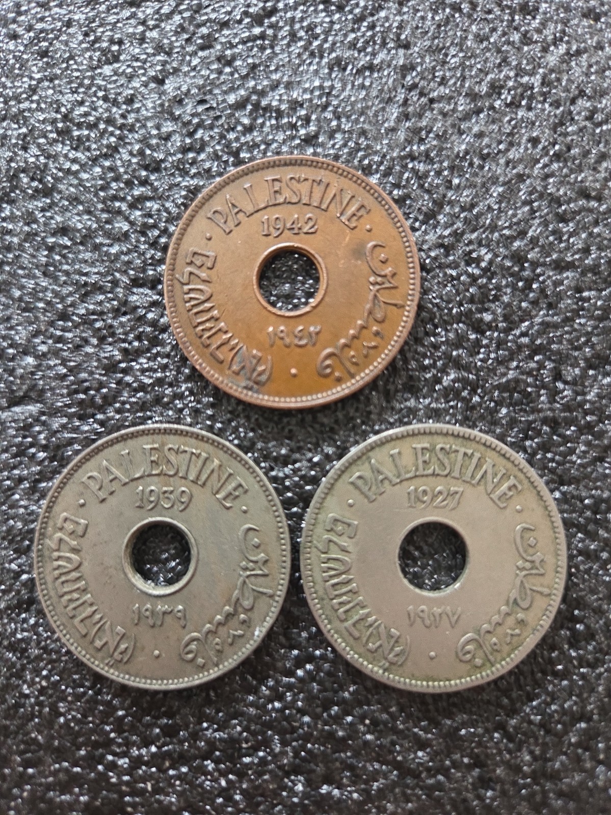 British Palestine 10 mils Set. 1927, 1939, 1942 Great Condition Historical Coins British Palestine 10 mils Set. 1927, 1939, 1942 Great Condition Historical Coins
