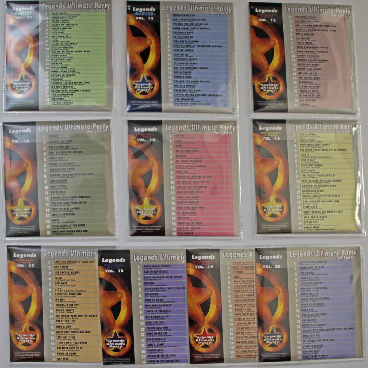 LEGEND KARAOKE CD+G ULTIMATE PARTY PACK-2 NEW 10 DISC SET In plastic w/Print