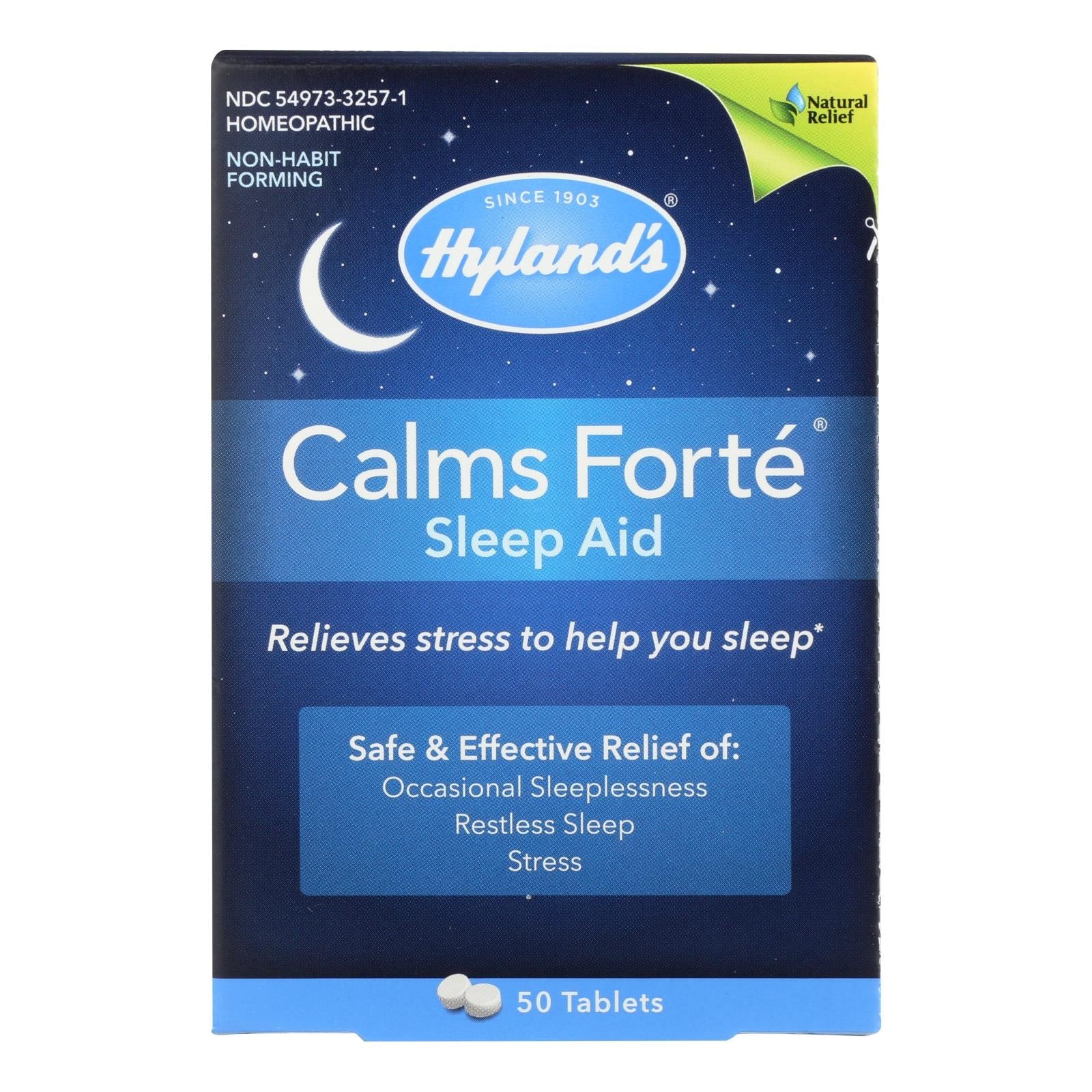 Hyland\'s Homeopathic Calms Forte Sleep Aid (Pack of 50 Tablets)