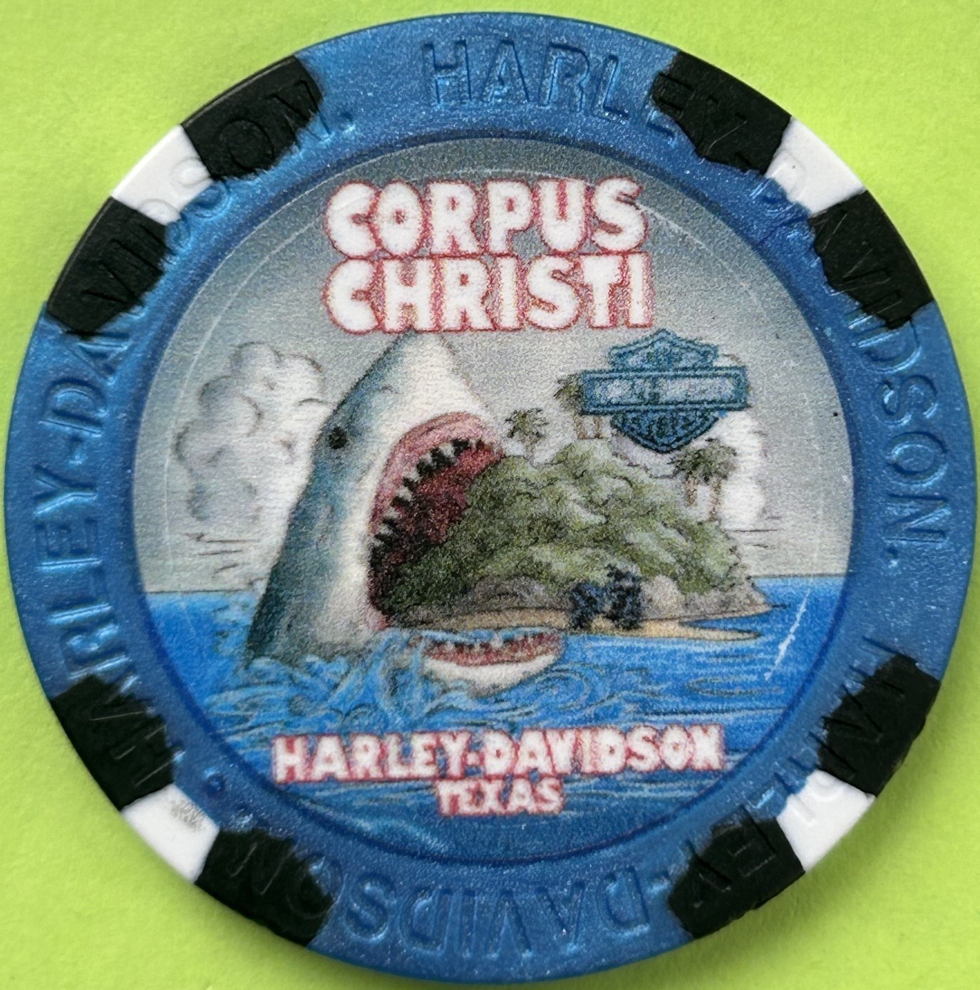 Harley Davidson Wide Print Poker Chip Corpus Christi HD in Corpus Christi, Texas