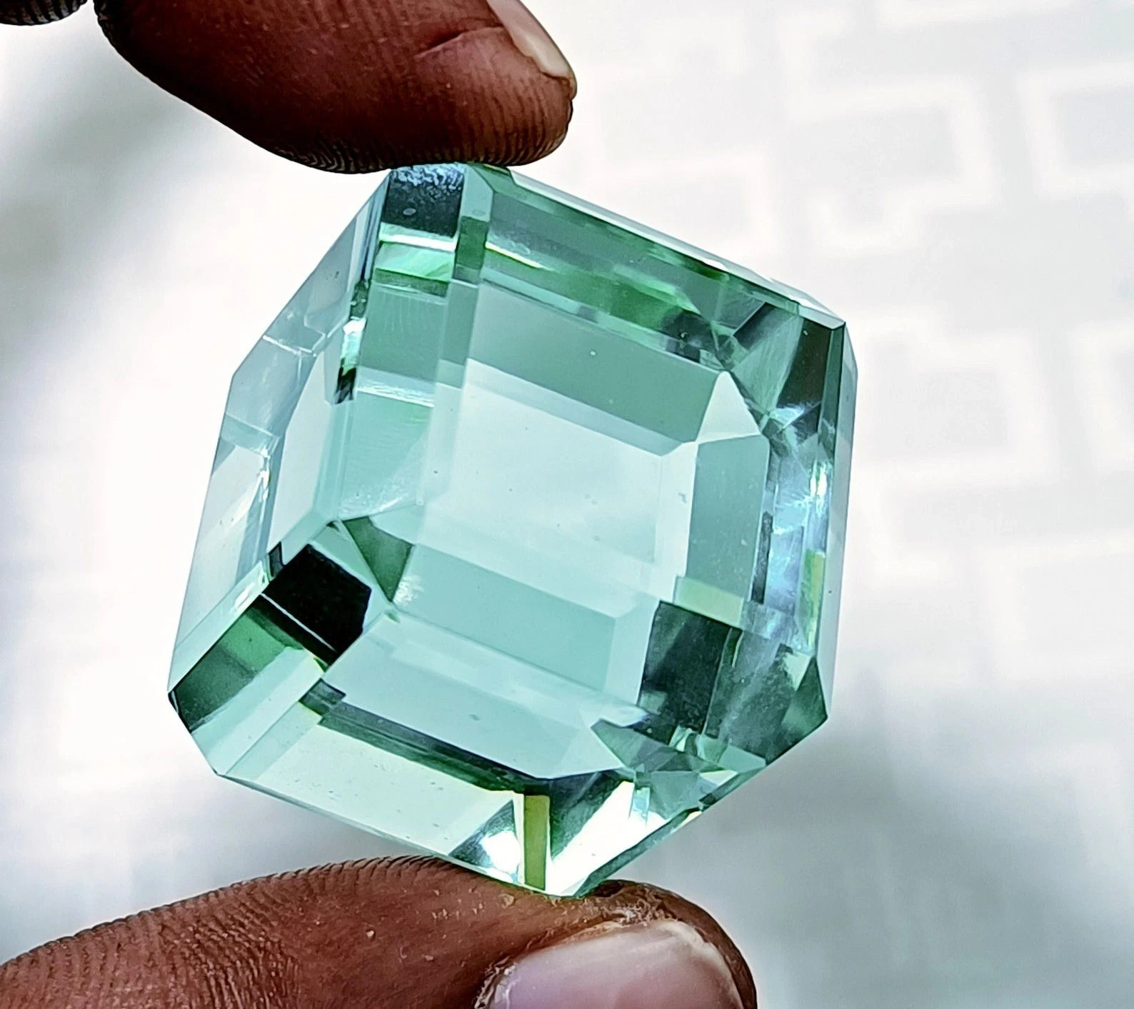 1000.00 Ct Aqua Blue Topaz Cube Cut Brazilian Flawless CertifiedLoose Gemstone