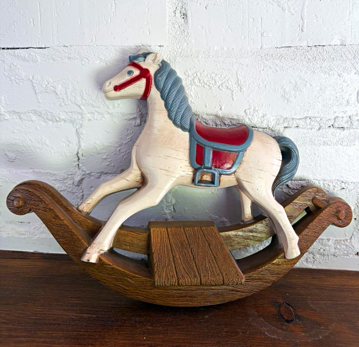 Vintage 1980s Burwood Rocking Horse Wall Hanging Nursery Decor