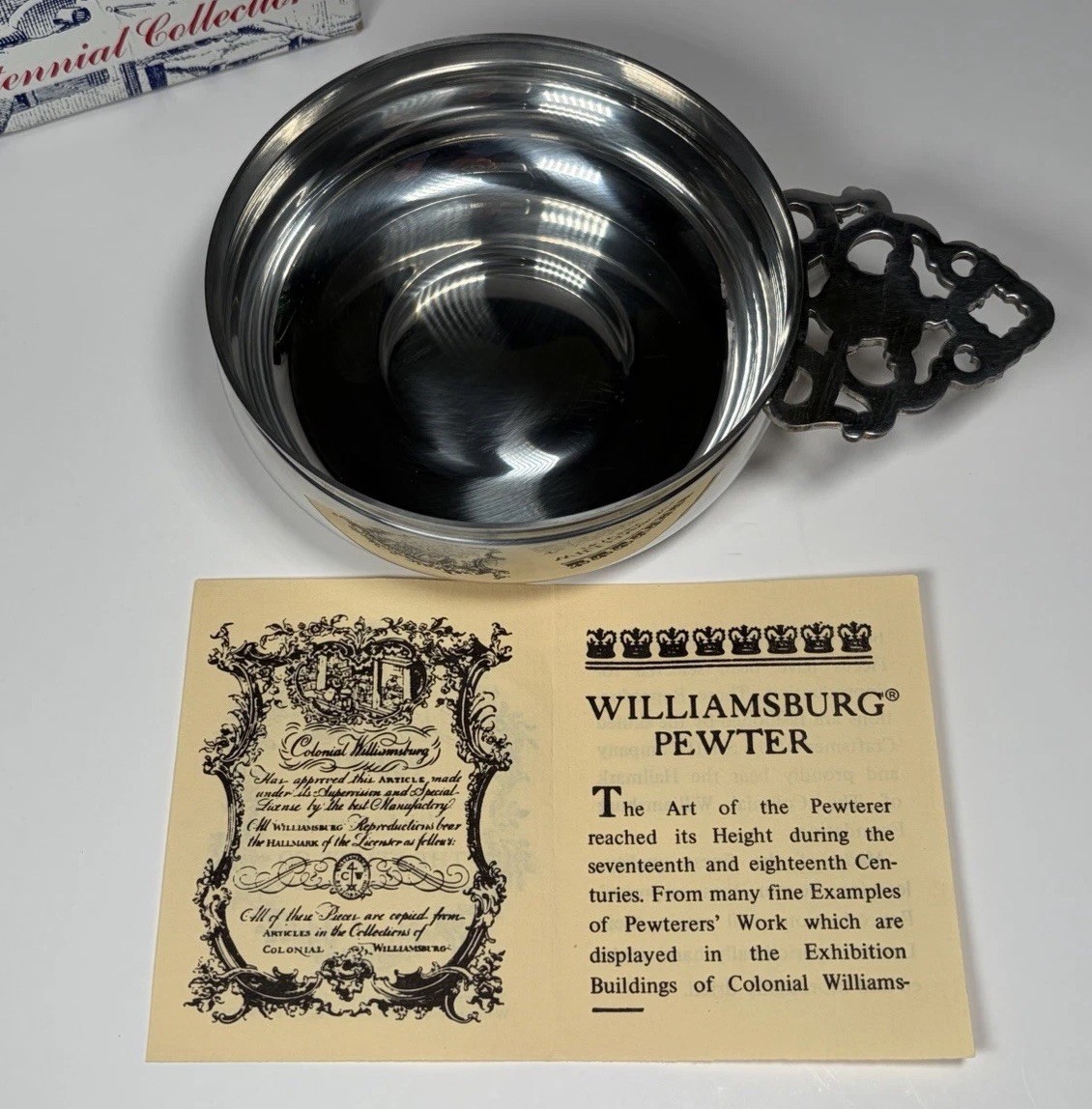 VTG STIEFF Pewter NOS Bicentennial Collection Porringer CW15-16 6.25”
