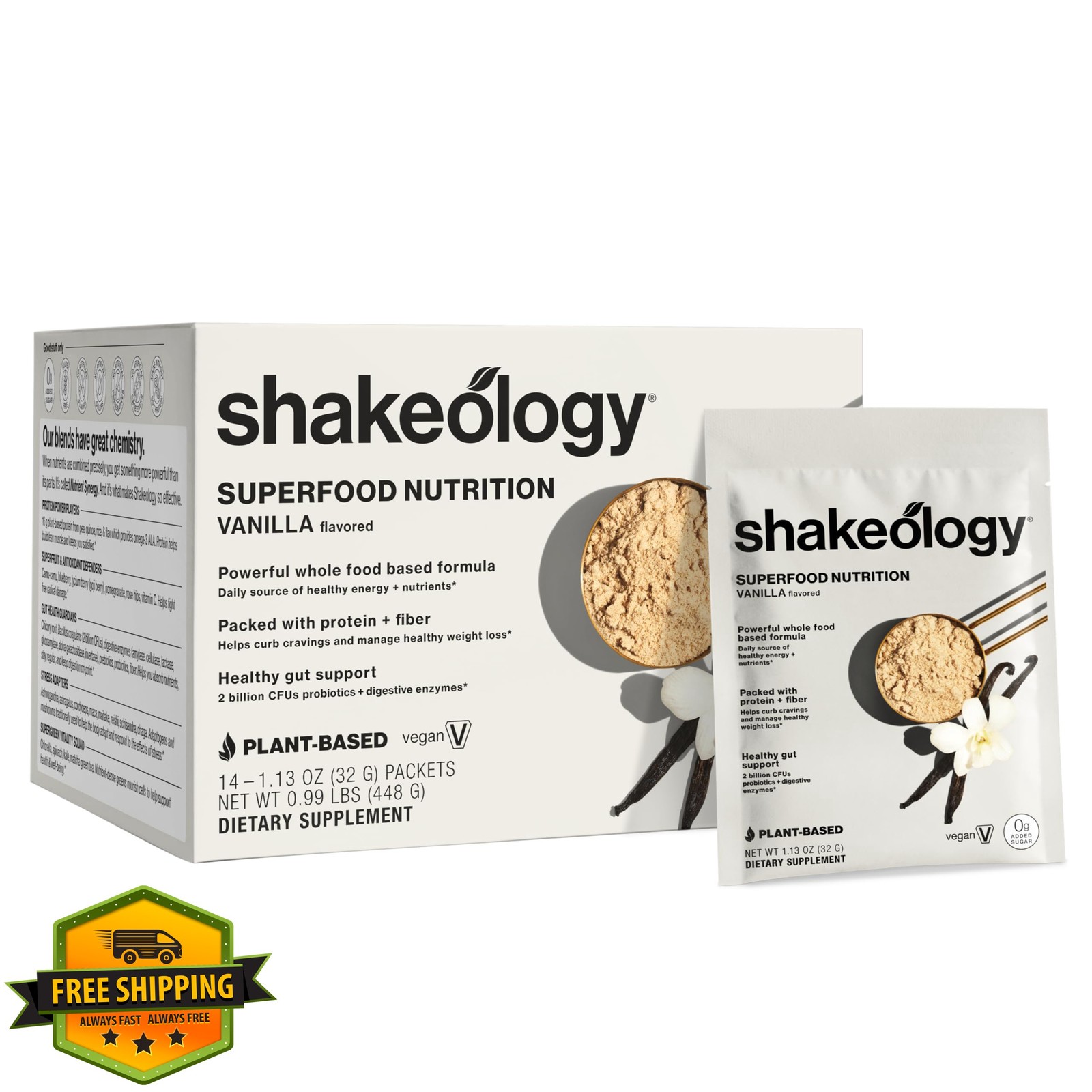 BODi Shakeology Vanilla Vegan Protein 14pk Plant-Based Superfood BODi Shakeology Vanilla Vegan Protein 14pk Plant-Based Superfood