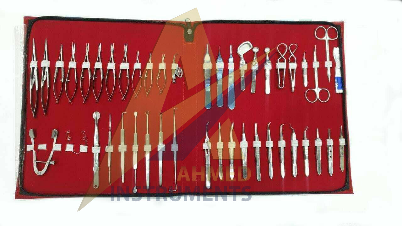 46 PC O.R GRADE BASIC OPHTHALMIC EYE MICRO SURGERY SURGICAL INSTRUMENTS SET KIT