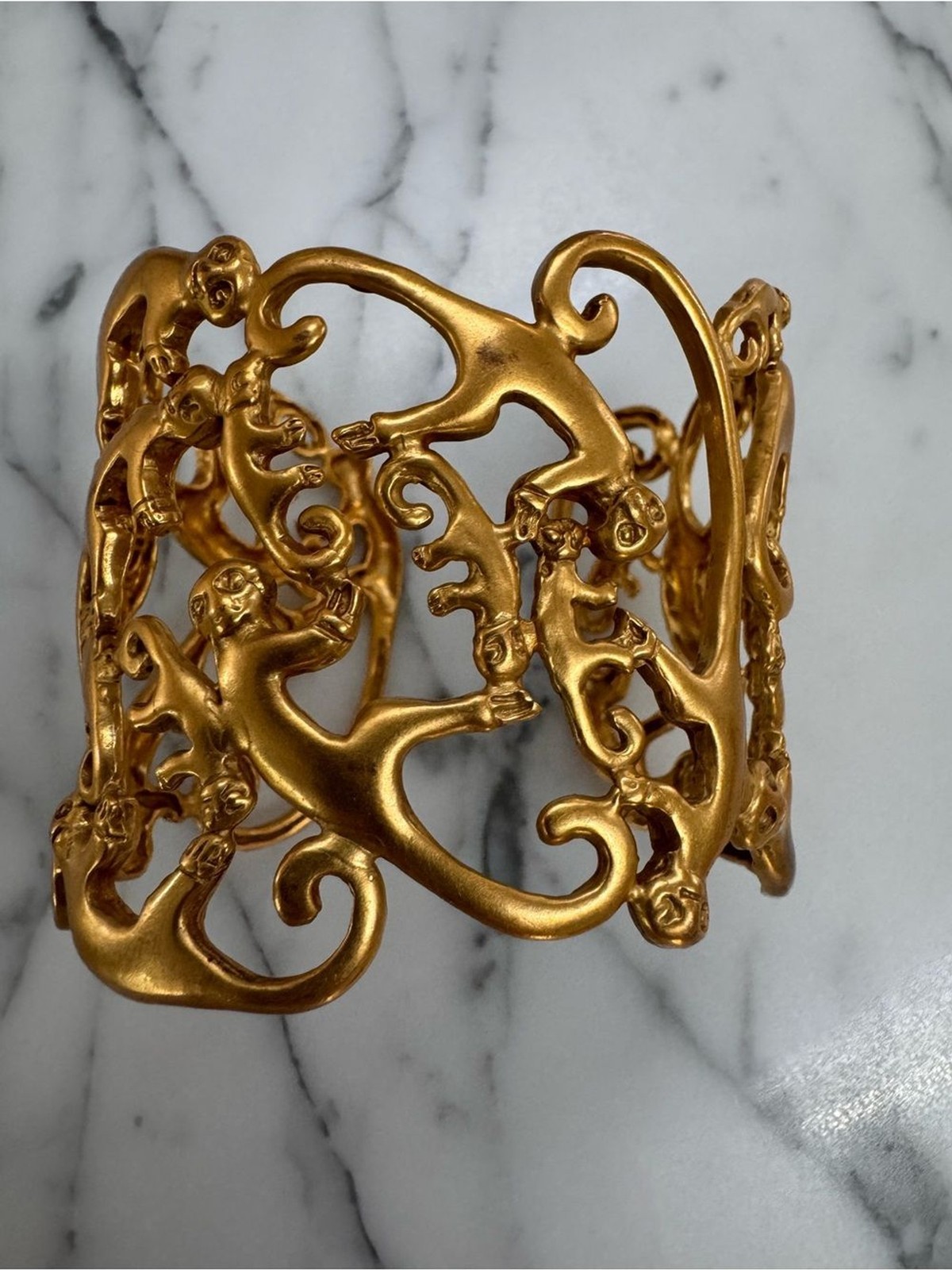 Gold-Tone Monkey Openwork Statement Cuff Bracelet Adjustable Women’s Jewelry Gold-Tone Monkey Openwork Statement Cuff Bracelet Adjustable Women’s Jewelry
