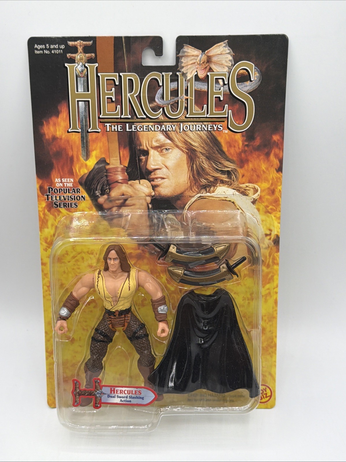 HERCULES THE LEGENDARY JOURNEYS DUAL SWORD 1996  Action Figure Sealed Vtg