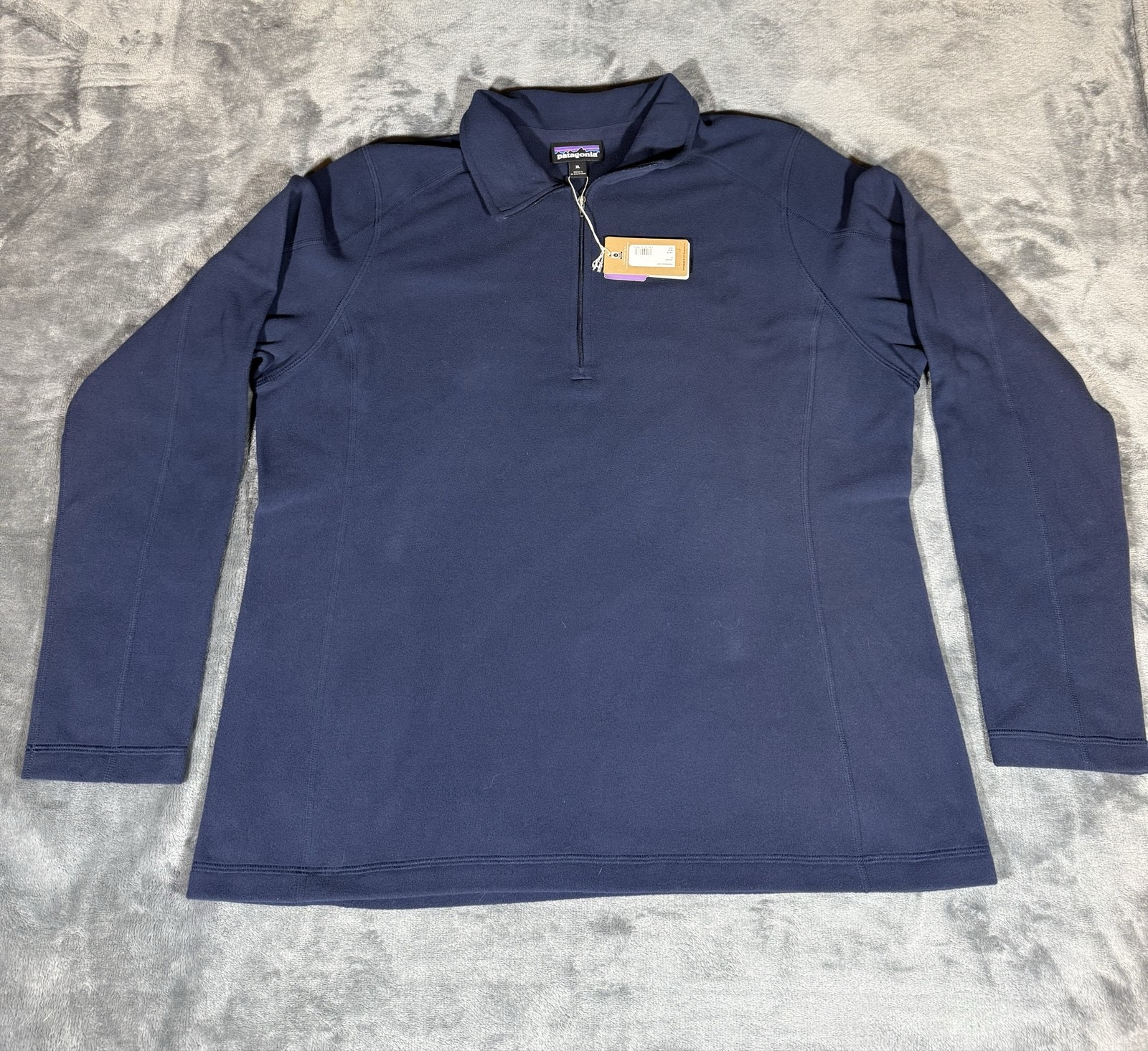 Patagonia Pullover Womens XL Blue Micro D 1/4 Zip Fleece Lightweight Hiking Top