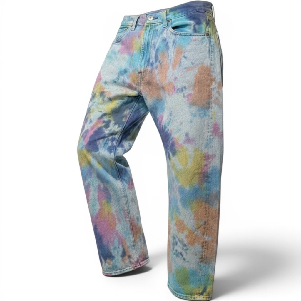Upcycled Levis Jeans Mens 32x30 RARE Kool KIY Tie Dye Big E 551 Z