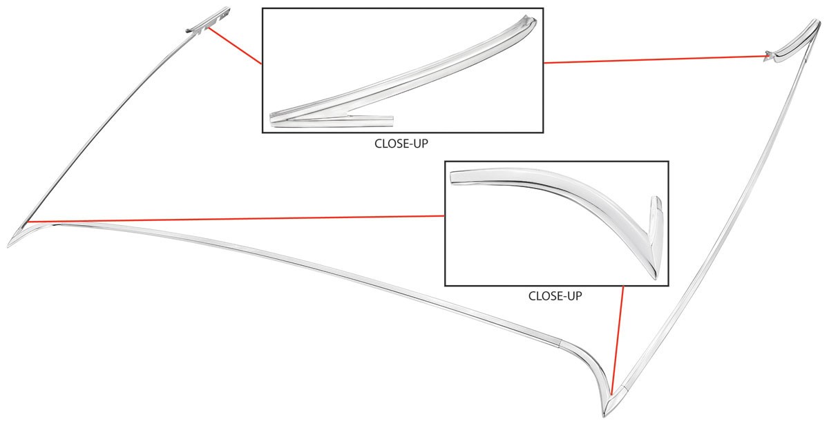 1968-69 Chevelle Vinyl Top Molding Set 7pc Stainless CH24402