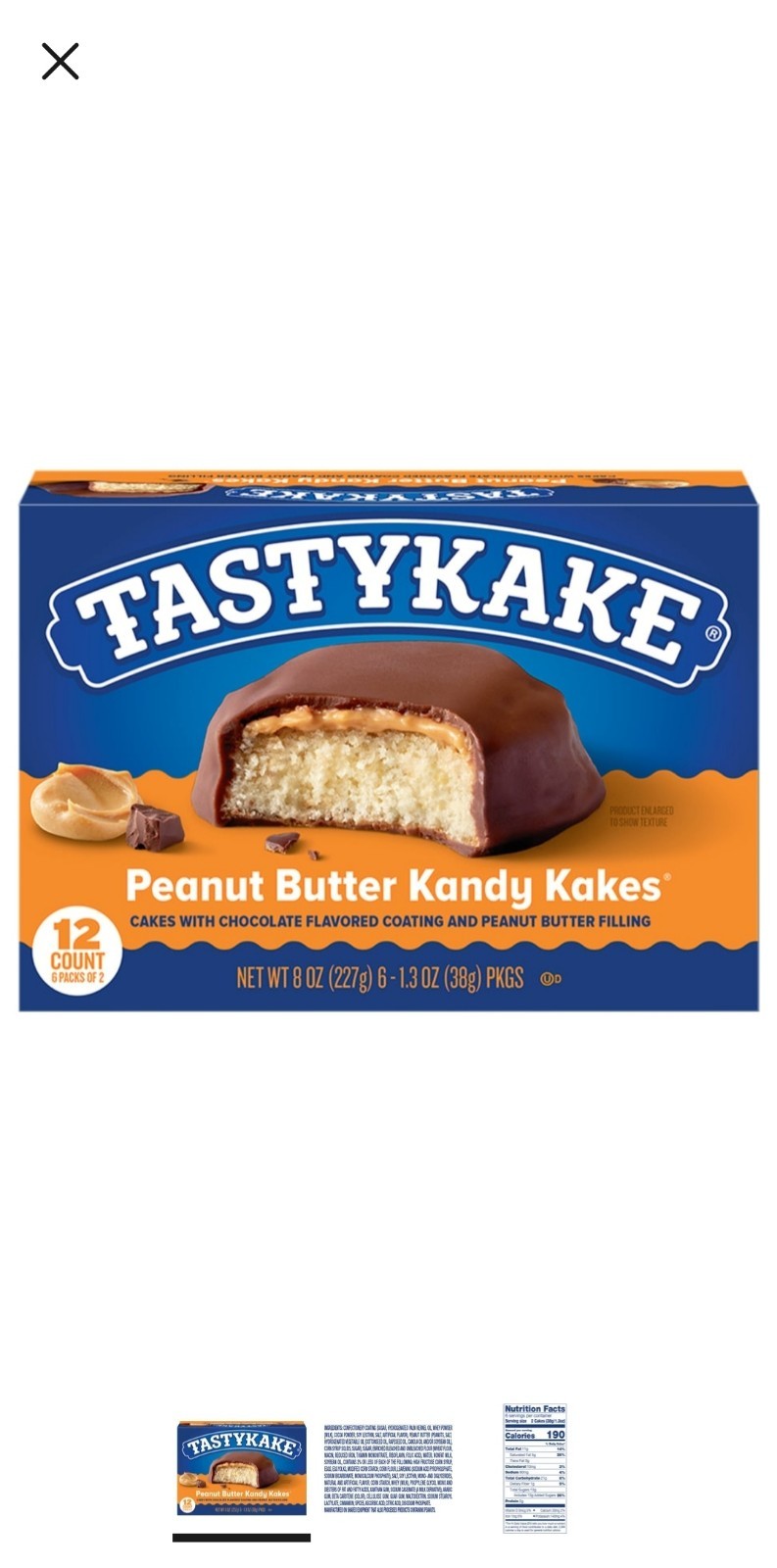 1 box New Tastykake Peanut Butter Kandy Kakes Candy Cakes 8oz phillidelphia USA 1 box New Tastykake Peanut Butter Kandy Kakes Candy Cakes 8oz phillidelphia USA