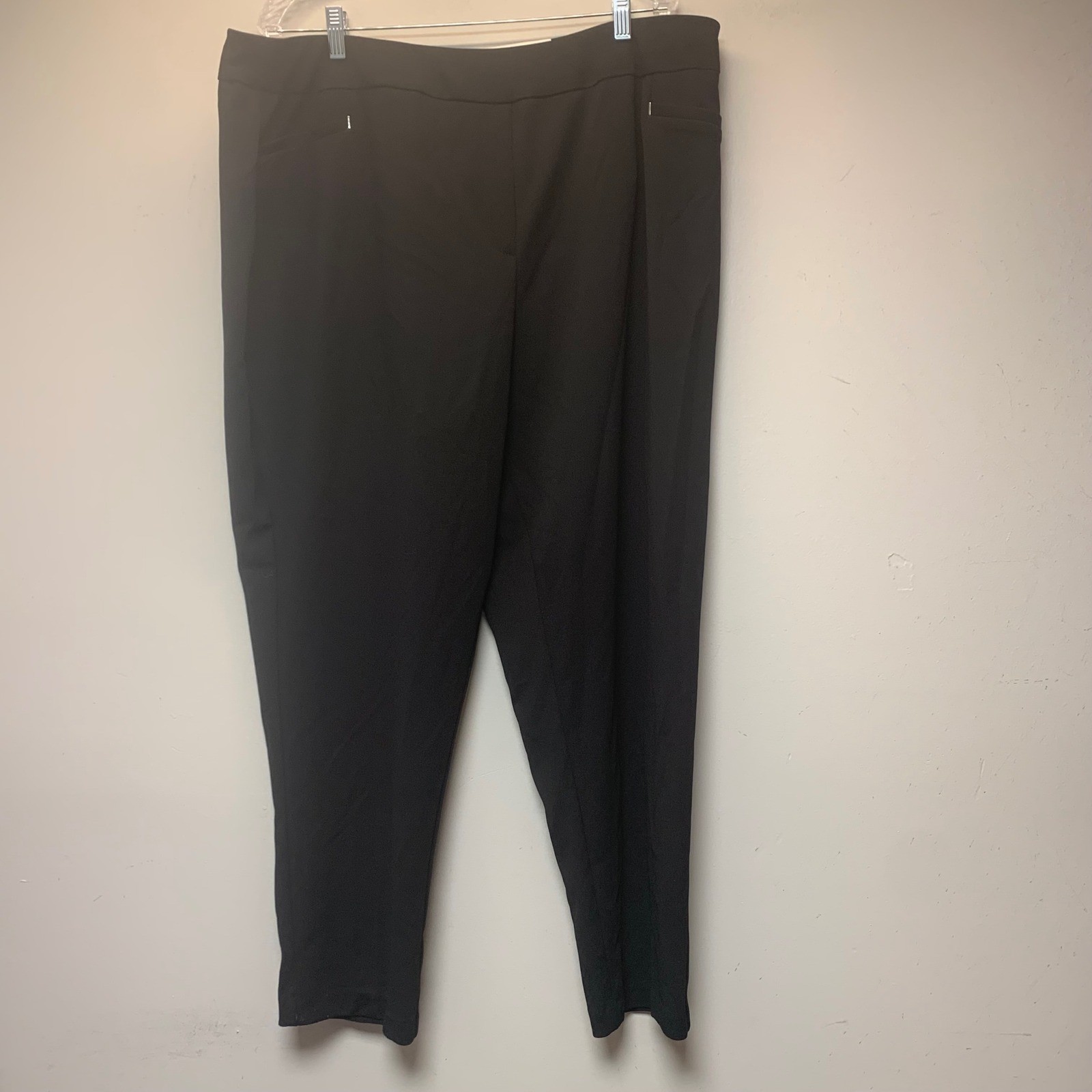 Catherines Est. 1946 Slim Leg Pants Womens 22/24W Black Stretch Tapered Trousers