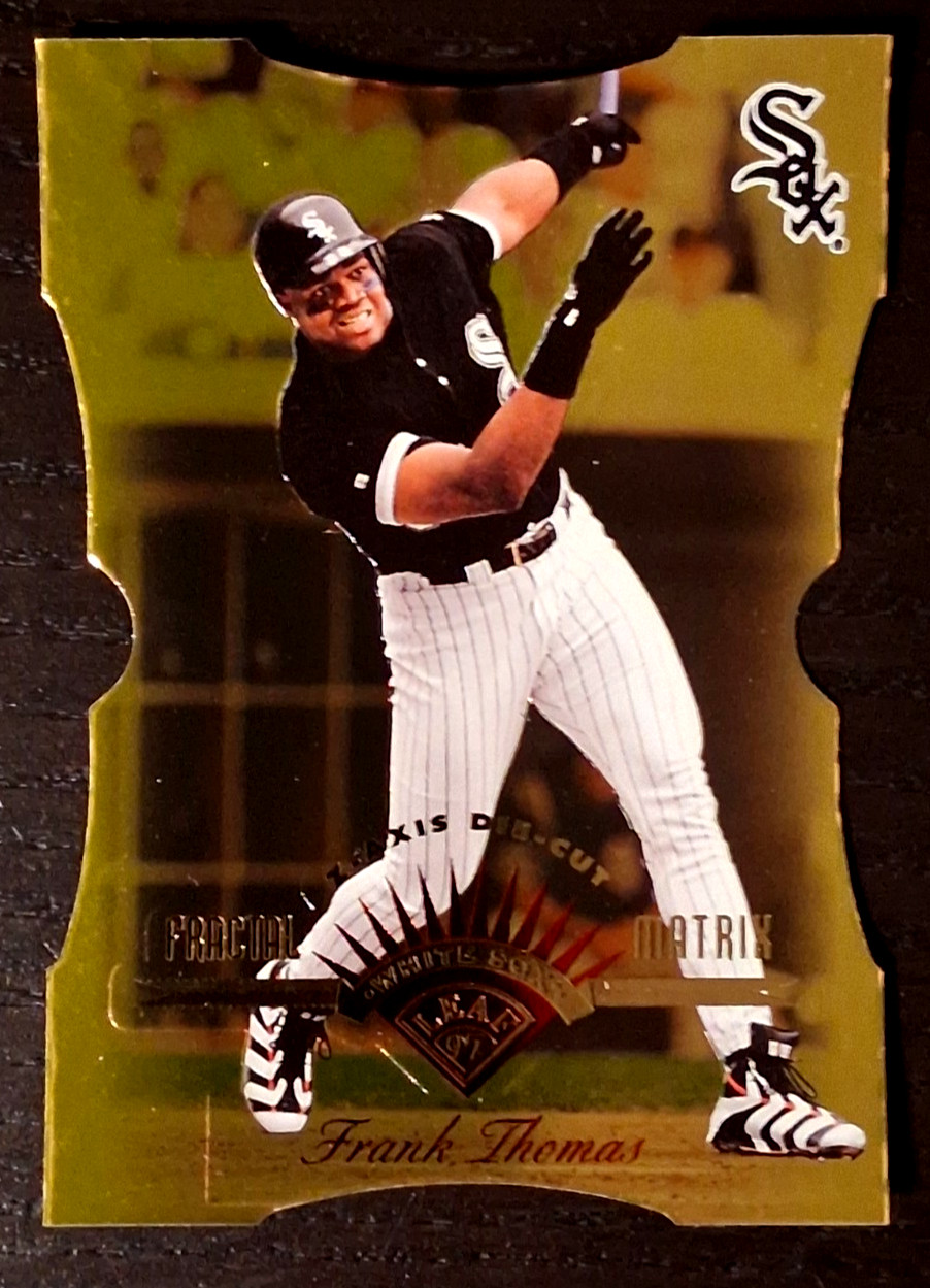 RARE ~1997 Leaf fractal Matrix Frank Thomas #107 ~ Gold Z-Axis Die-Cut /100